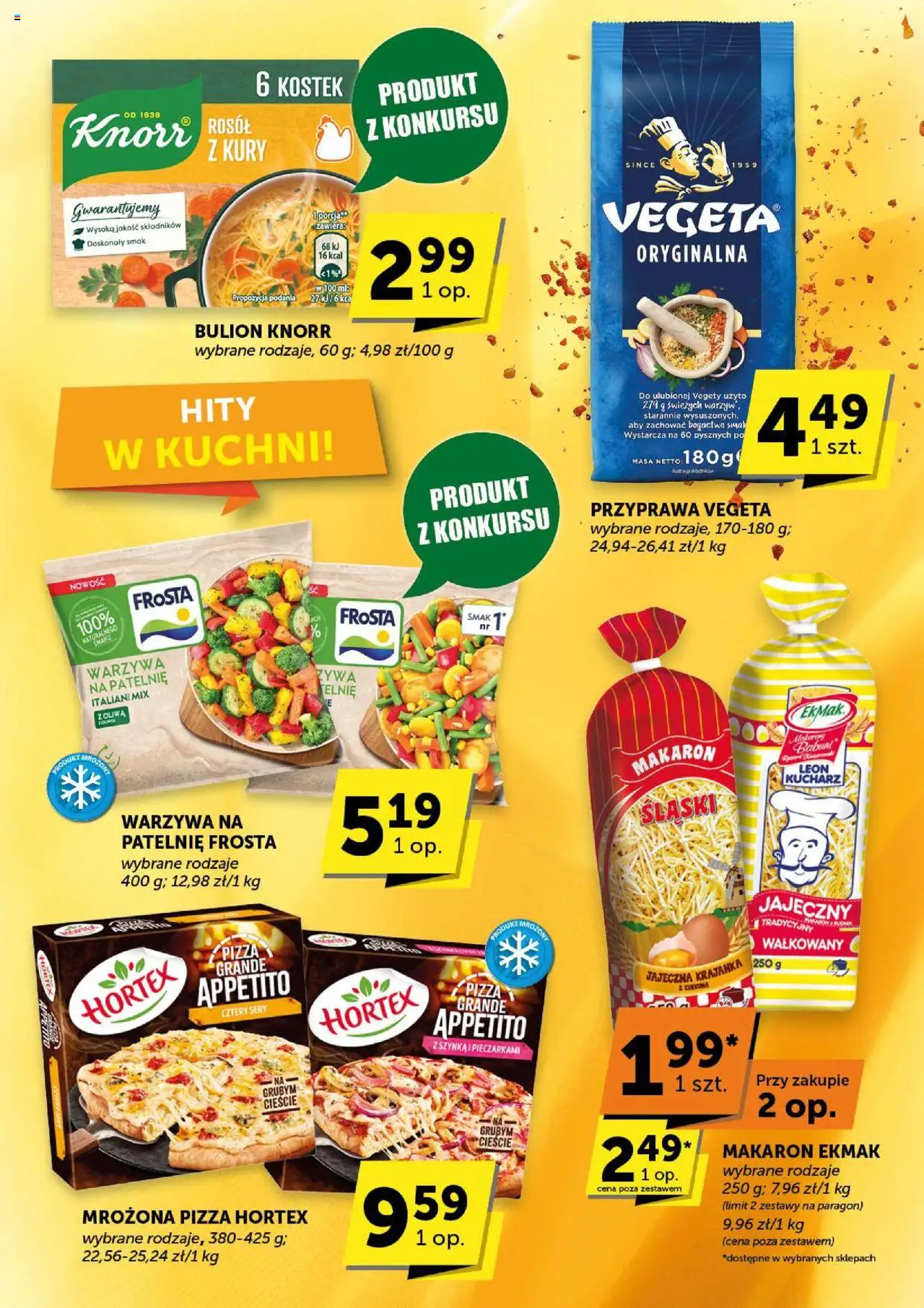 Groszek Gazetka od 07.08.2025 | Strona: 23 | Produkty: Warzywa na patelnie, Szynka, Pizza, Makaron