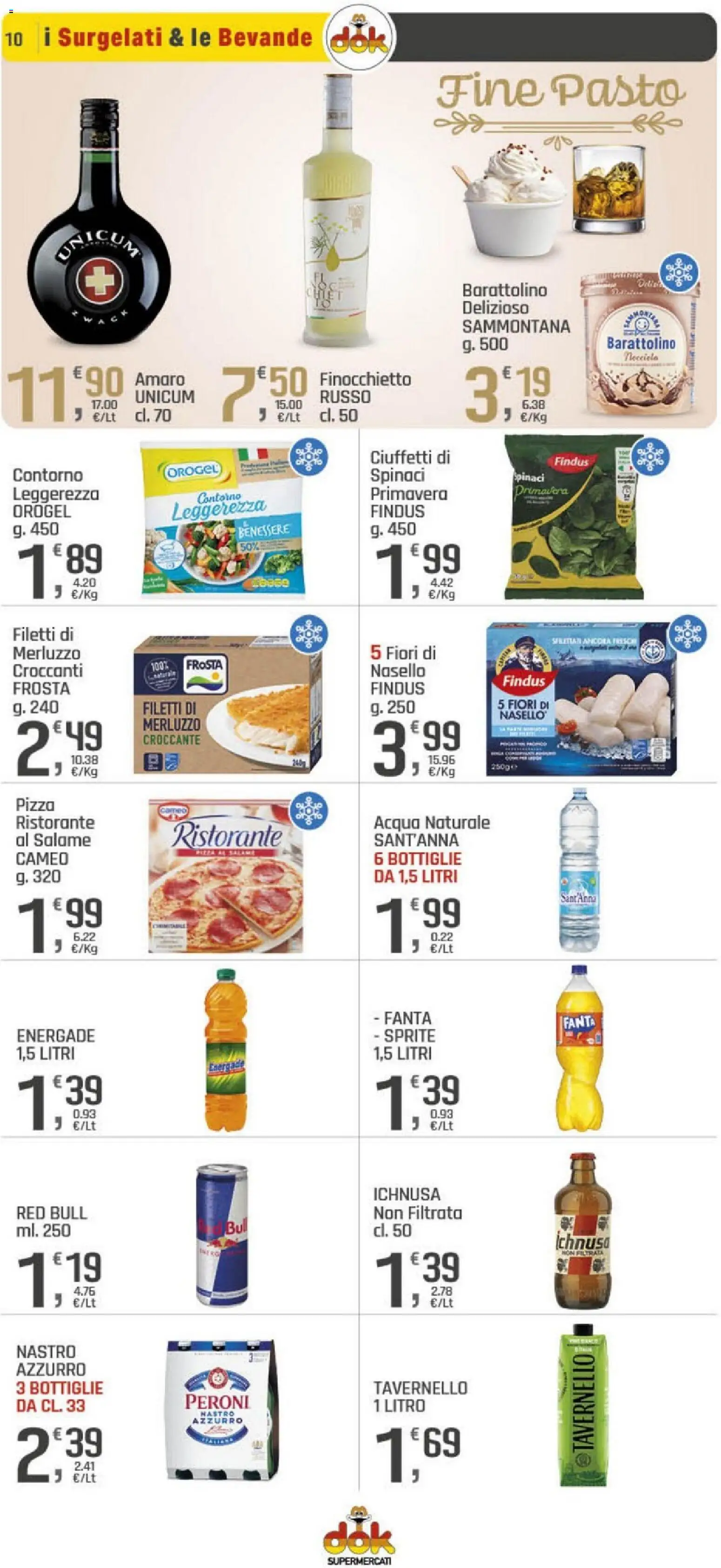 Volantino DOK del 18.02.2026 | Pagina: 10 | Prodotti: Salame, Pizza, Nasello, Amaro