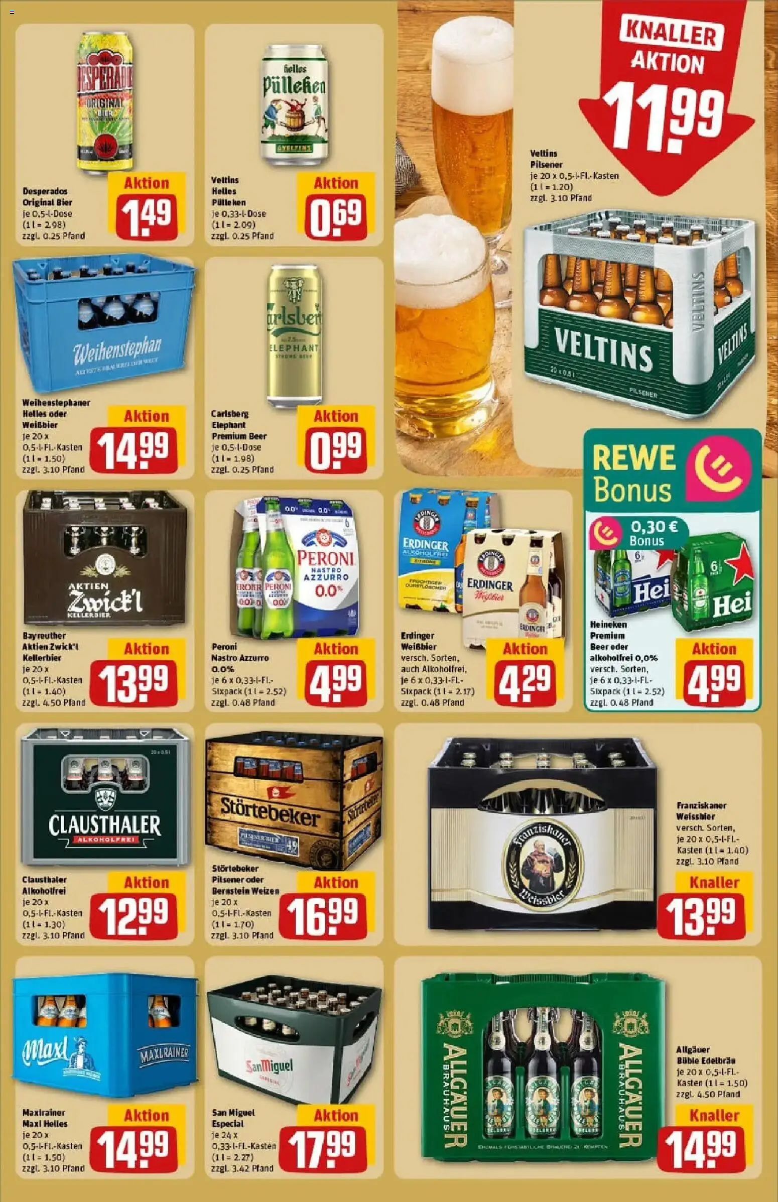 Rewe prospekt München / Bogenhausen	 – gültig ab 18.01.2026 | Seite: 21 | Produkte: Erdinger, Carlsberg, Heineken, Veltins