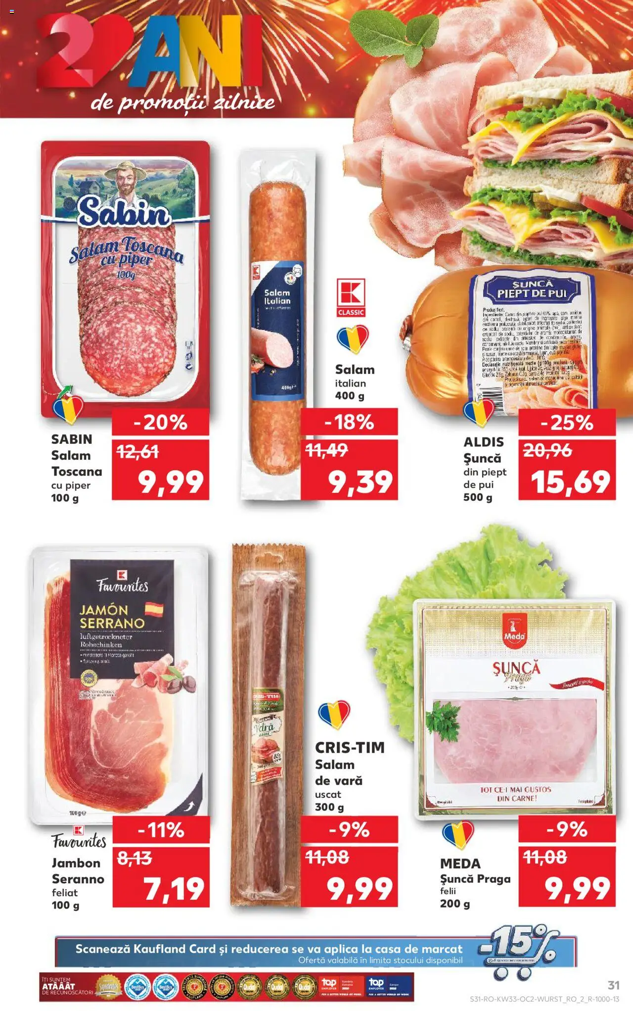 Kaufland RO akciós ujság - amely érvényes a következő dátumtól: 13.08.2025 | Oldal: 31