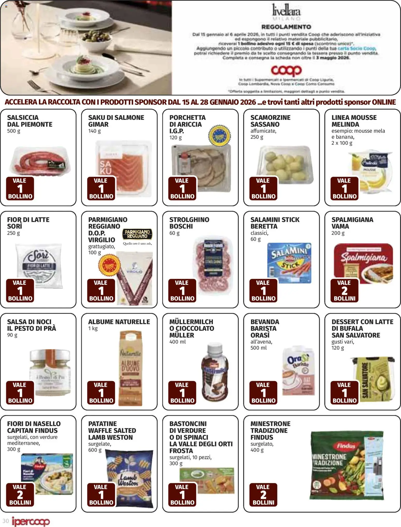 Volantino Ipercoop del 15.01.2026 | Pagina: 30 | Prodotti: Tè, Latte, Spinaci, Pesto