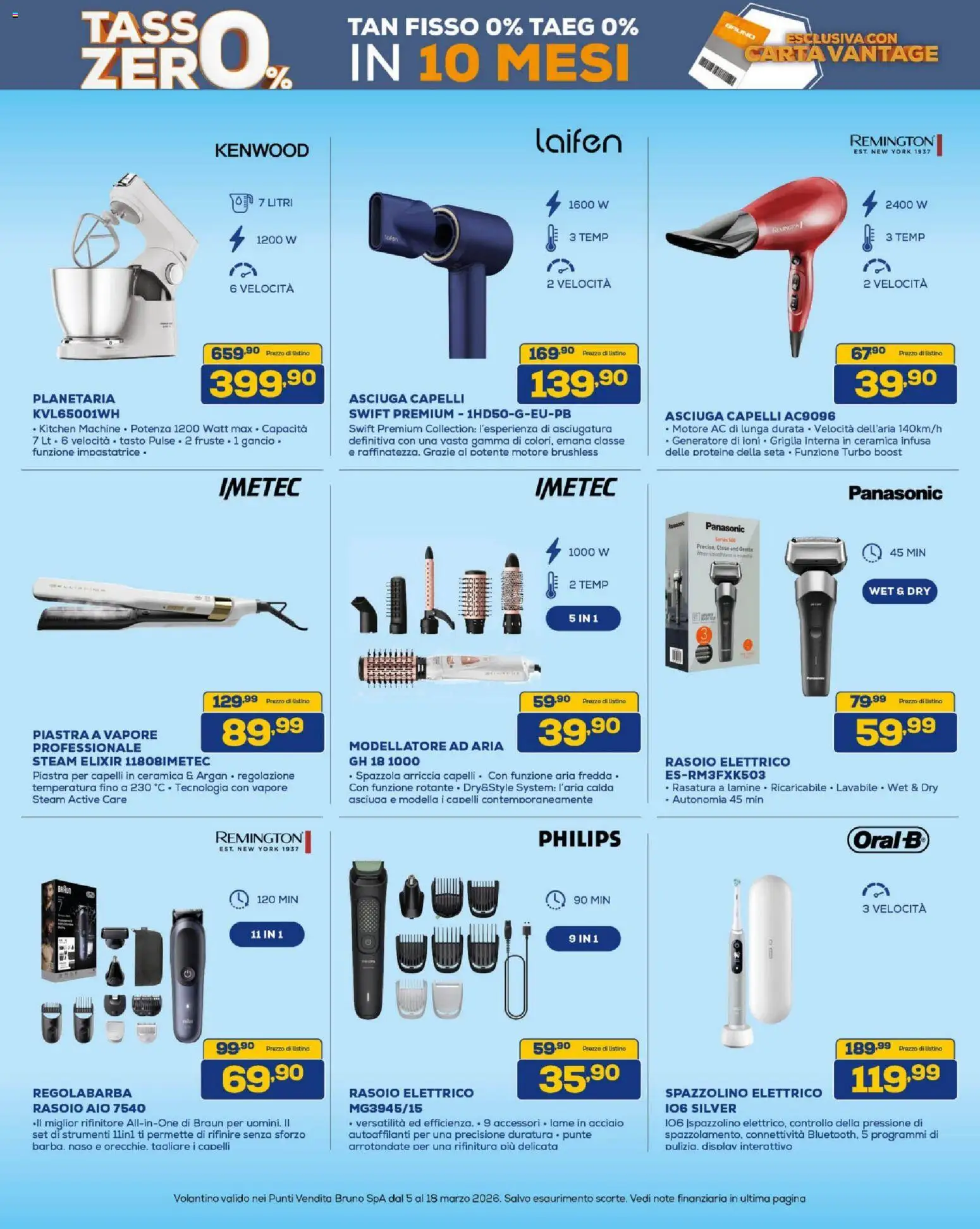 Volantino BRUNO del 05.03.2026 | Pagina: 33 | Prodotti: Spazzola, Impastatrice, Generatore, Spazzolino elettrico