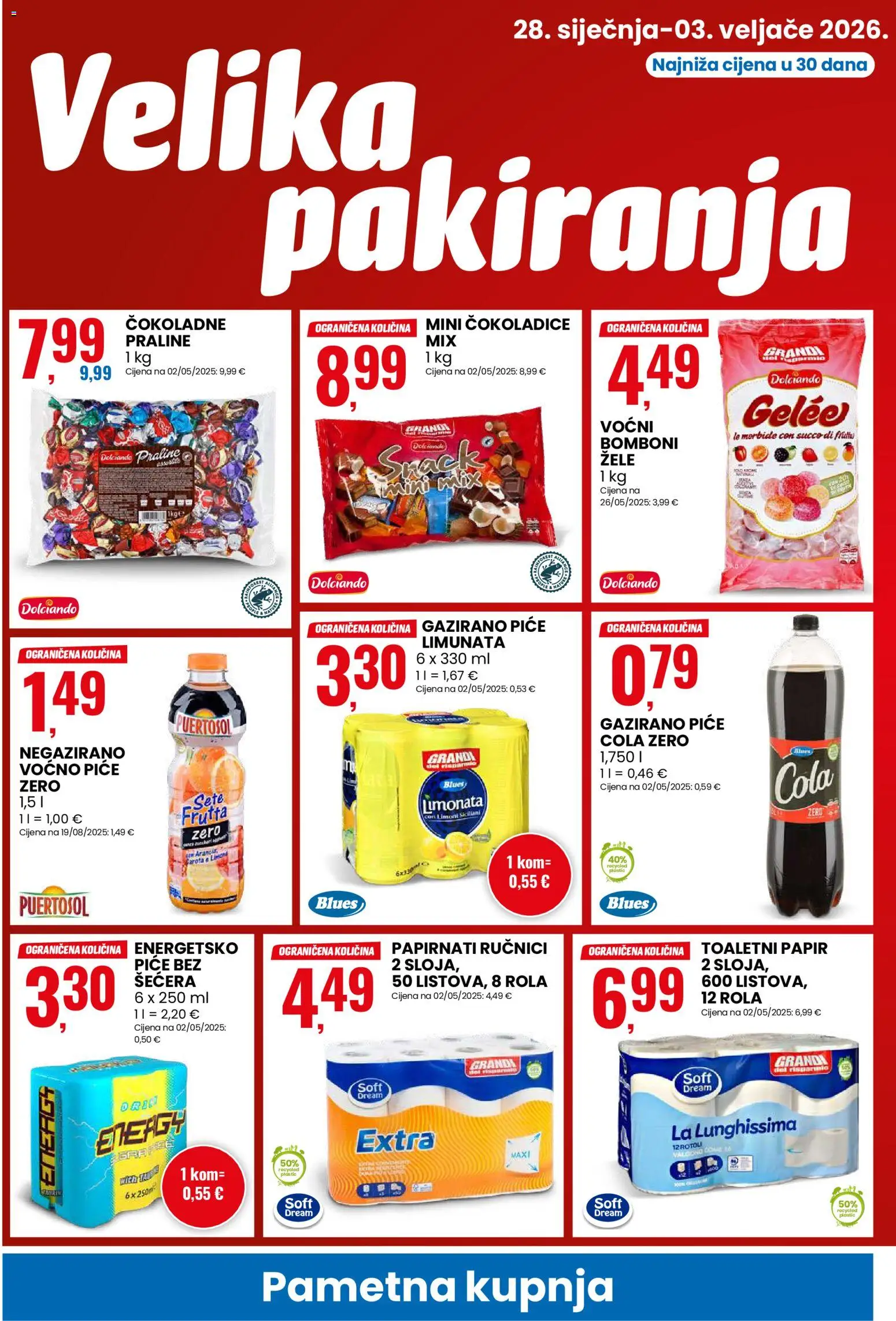 Eurospin katalog | vrijedi od 28.01.2026 | Stranica: 6 | Proizvodi: Bomboni, Papirnati ručnici, Toaletni papir, Smac