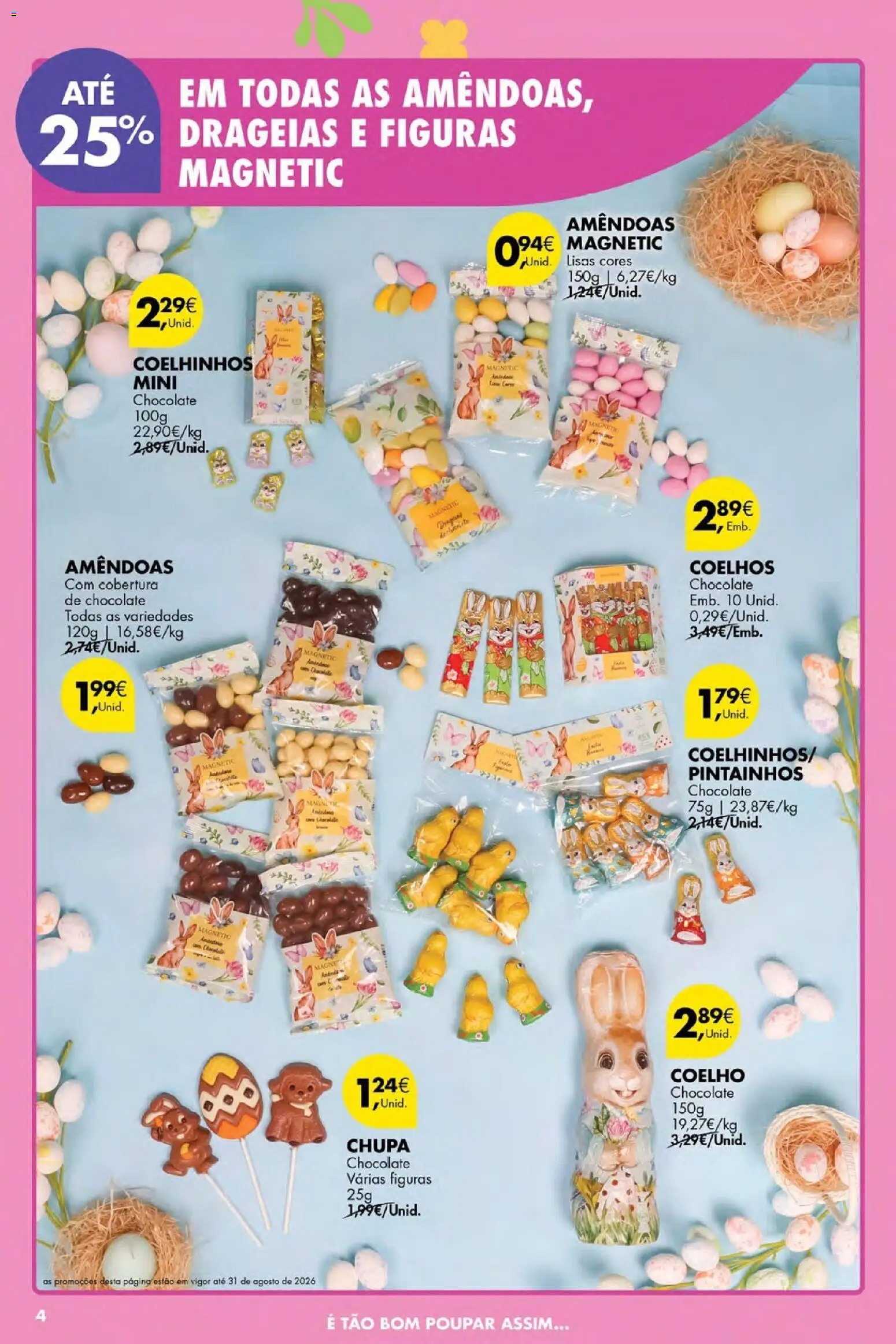 Pingo Doce Poupe Esta Semana Açores │ válido de 02.04.2026 | Página: 4 | Produtos: Amêndoas, Chocolate, Coelho
