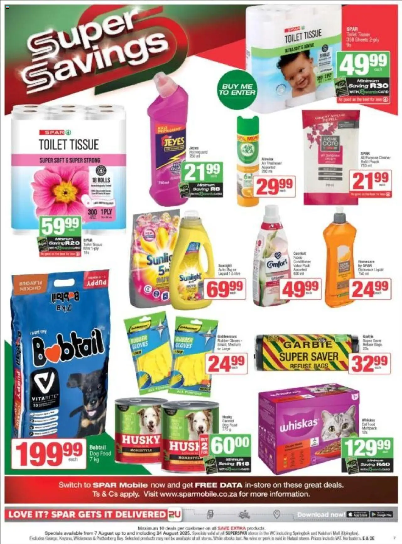 Superspar - Western Cape - Weekly Specials │ valid from 07.08.2025 | Page: 7 | Products: Toilet, Wine, Chicken, Dog food
