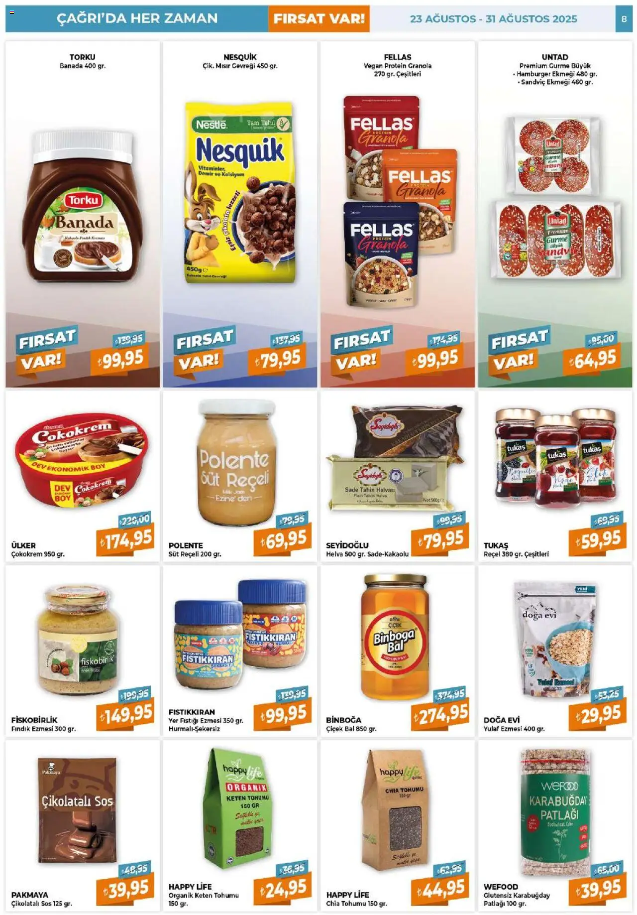 Çağrı Market Katalog - 23.08.2025 tarihinden itibaren geçerlidir | Sayfa: 8 | Ürünler: Fındık, Sos, Keten Tohumu, Mısır