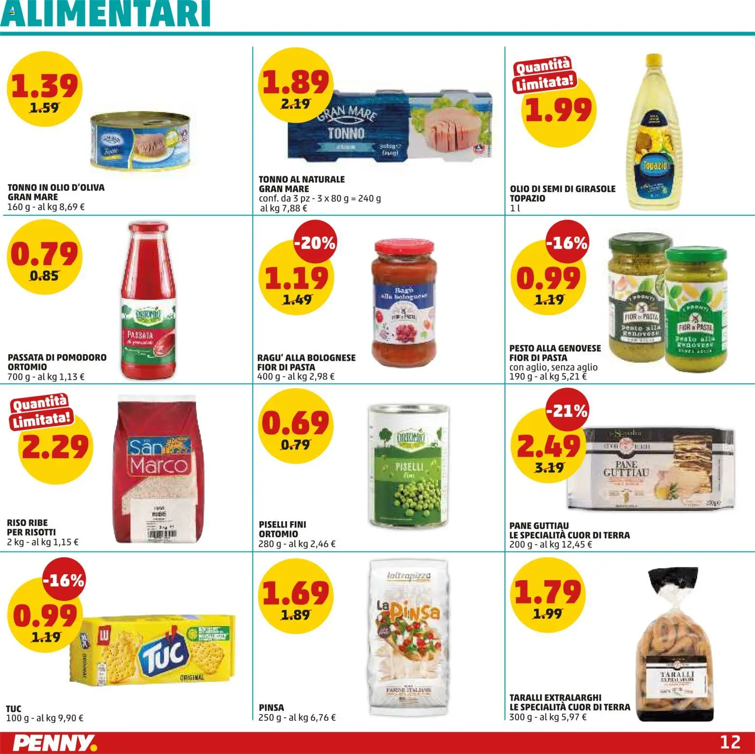 Volantino PENNY del 29.01.2026 | Pagina: 12 | Prodotti: Olio, Pasta, Olio di semi di girasole, Terra