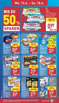 Aldi Prospekt 	 ab 13.04.2026 gültig | Seite: 9 | Produkte: Milch, Mango, Arla buko, Frischkase