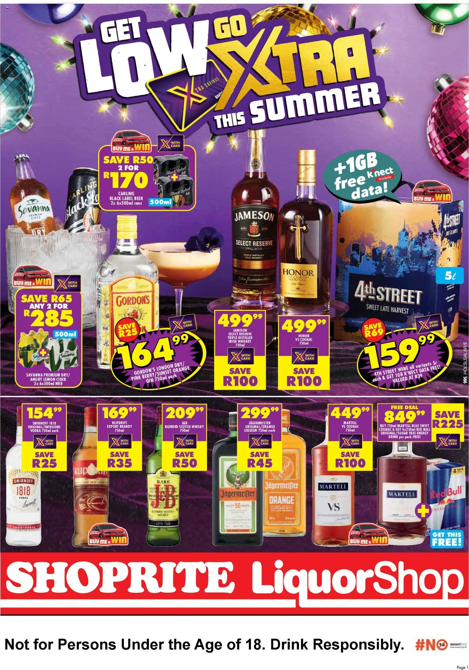 New Shoprite catalogue – valid from 24.11.2025 | Page: 1 | Products: Wine, Gin, Whiskey, Lemon