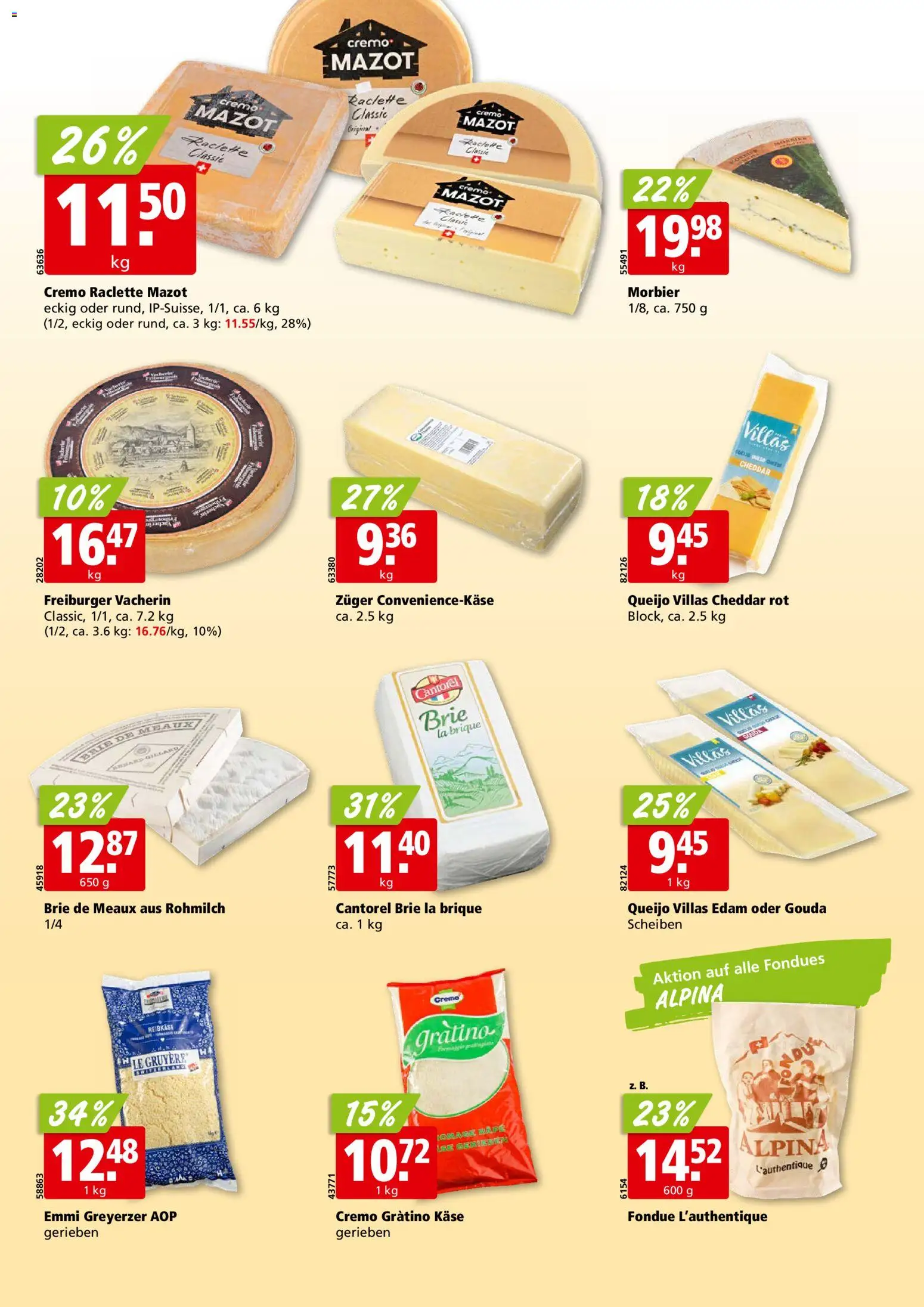 Aligro aktionen Chavannes, Matran, Genf, Sitten – gültig ab 30.03.2026 | Seite: 16 | Produkte: Gouda, Käse, Raclette, Fondue