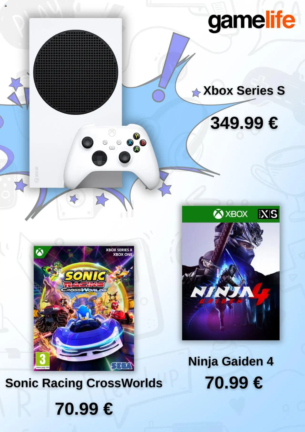 Volantino Gamelife del 10.10.2025 | Pagina: 3 | Prodotti: Xbox, Sega