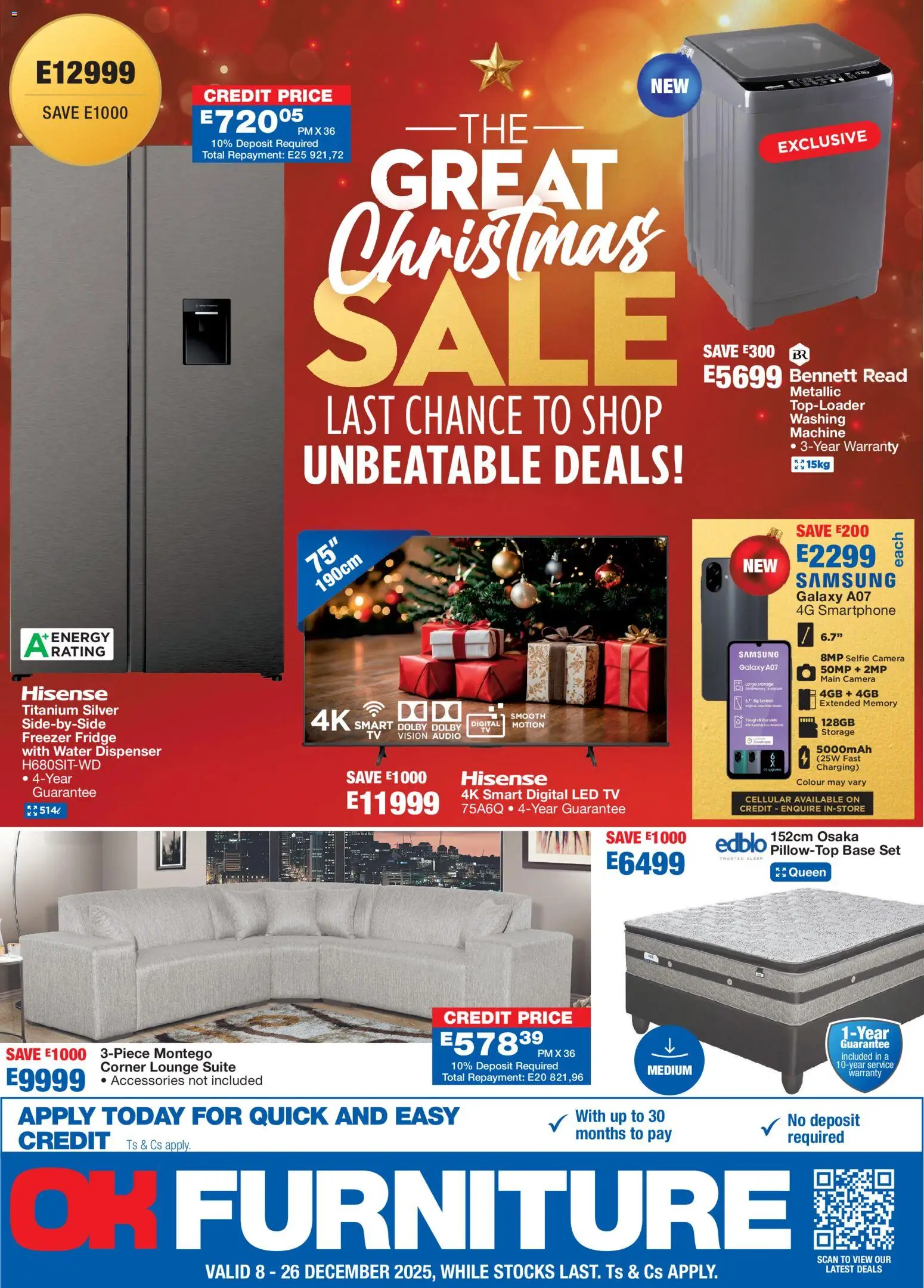 New OK Furniture catalogue – valid from 08.12.2025 | Page: 1 | Products: Freezer, Freezer fridge, Fridge, Lounge suite