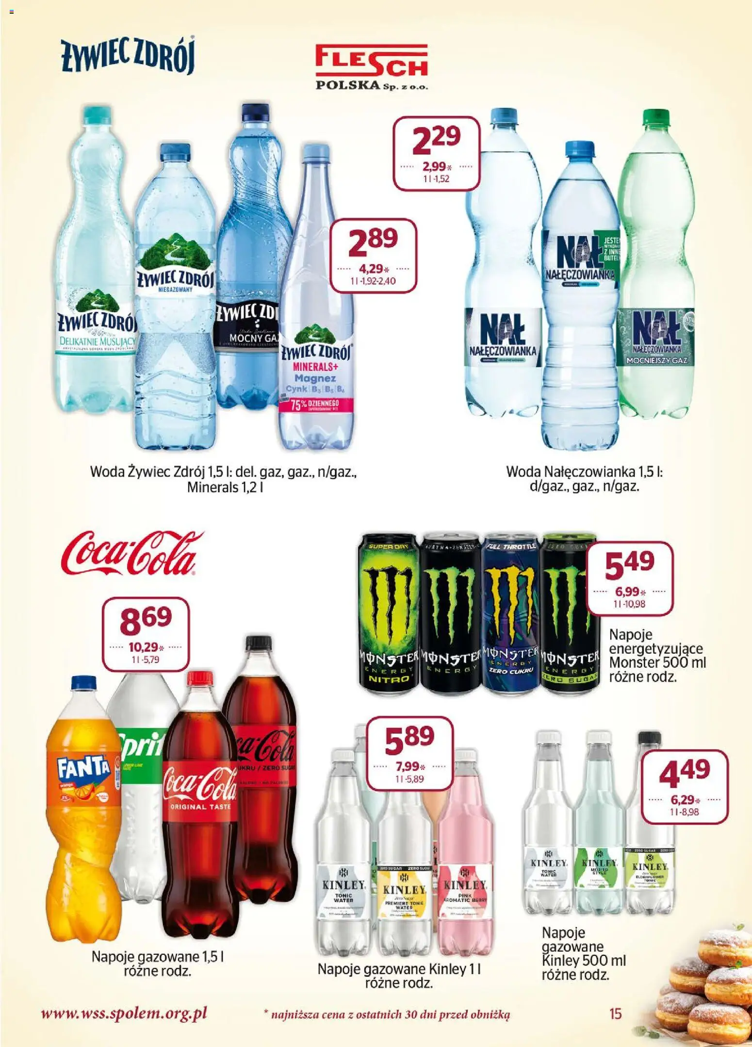 Społem Gazetka od 01.02.2026 | Strona: 15 | Produkty: Woda żywiec, Napoje, Woda