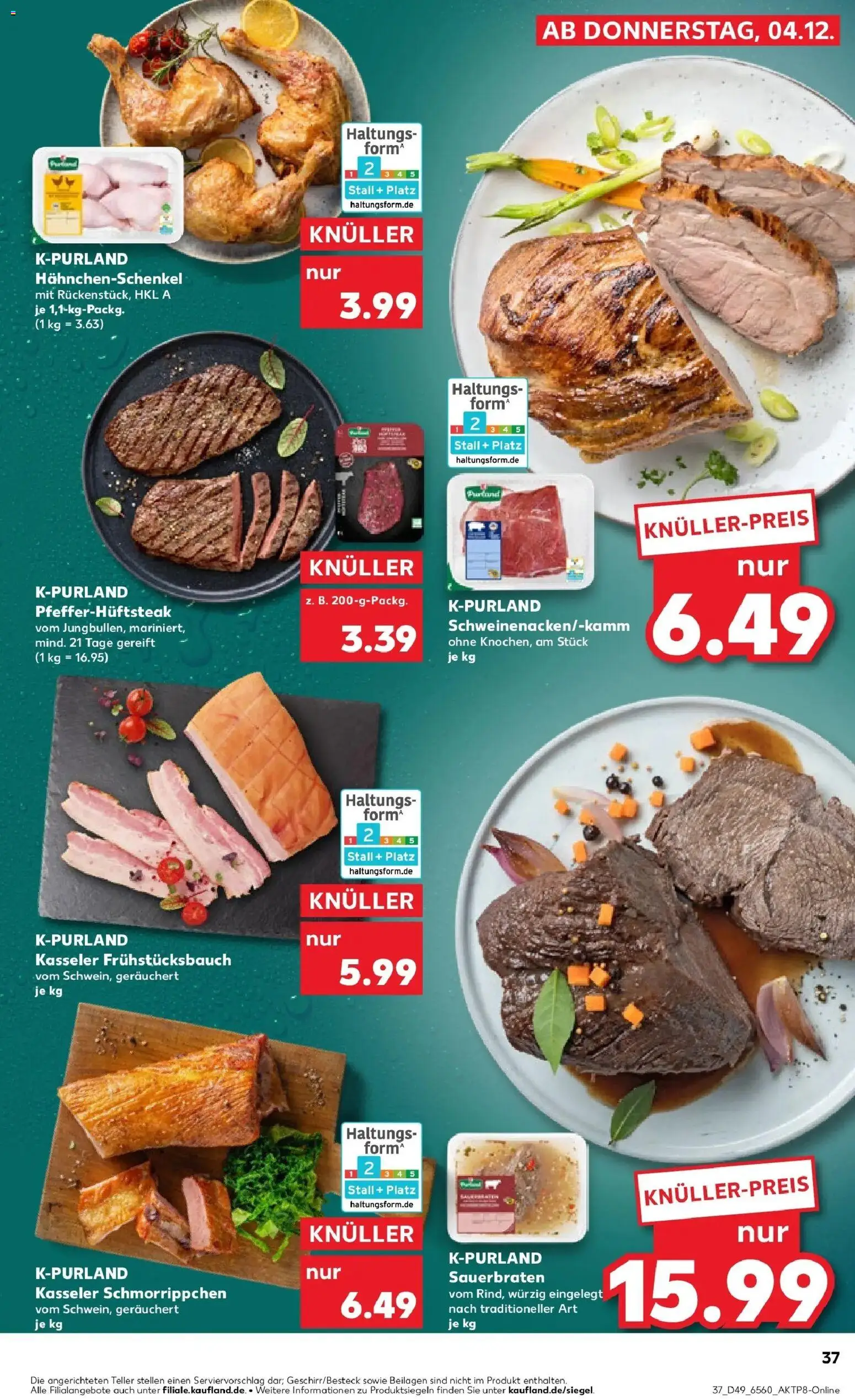 Kaufland prospekt Bad Kreuznach	 – gültig ab 08.12.2025 | Seite: 37 | Produkte: Hahnchenschenkel, Steak