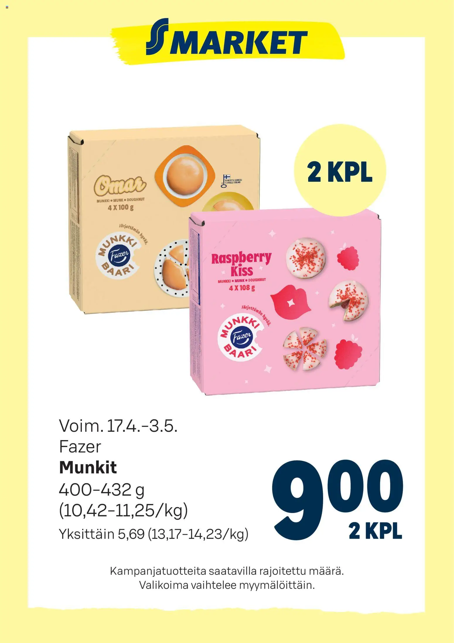 S-market tarjoukset Fazer munkit – voimassa 17.04.2026 alkaen | Sivu: 1