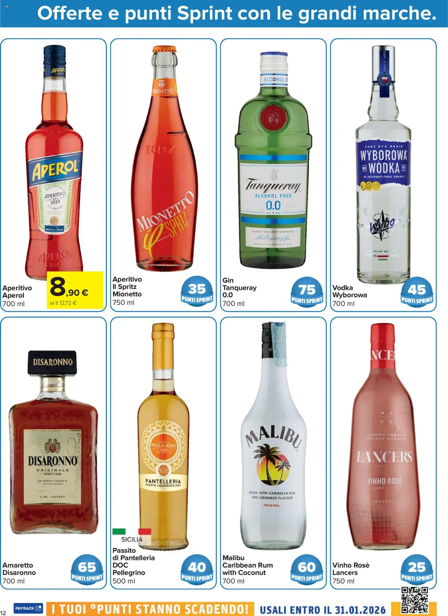Volantino Carrefour del 16.12.2025 | Pagina: 12 | Prodotti: Vodka, Rum, Aperol, Aperitivo