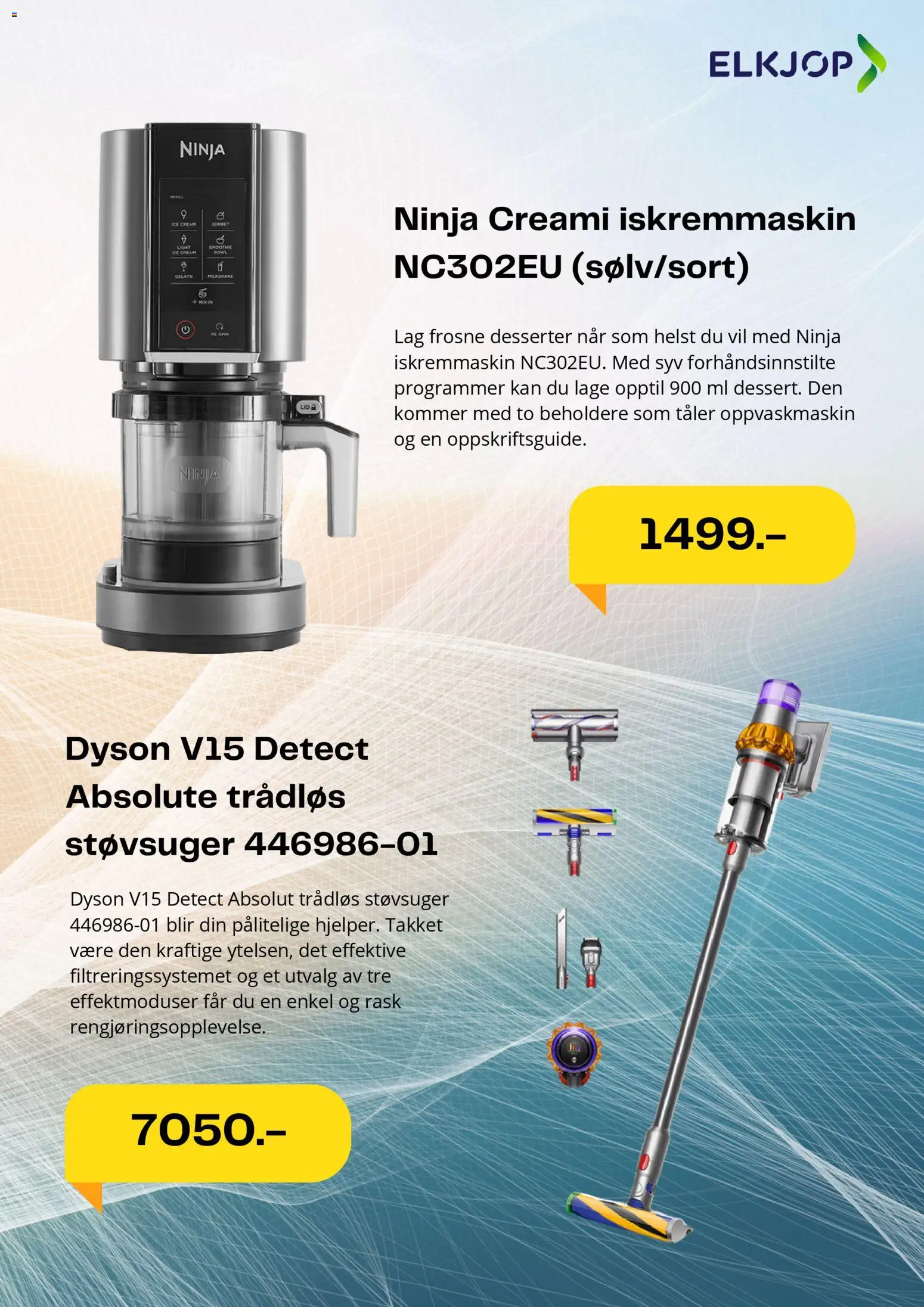 {H1} | Side: 2 | Produkter: Iskremmaskin, Oppvaskmaskin, Støvsuger