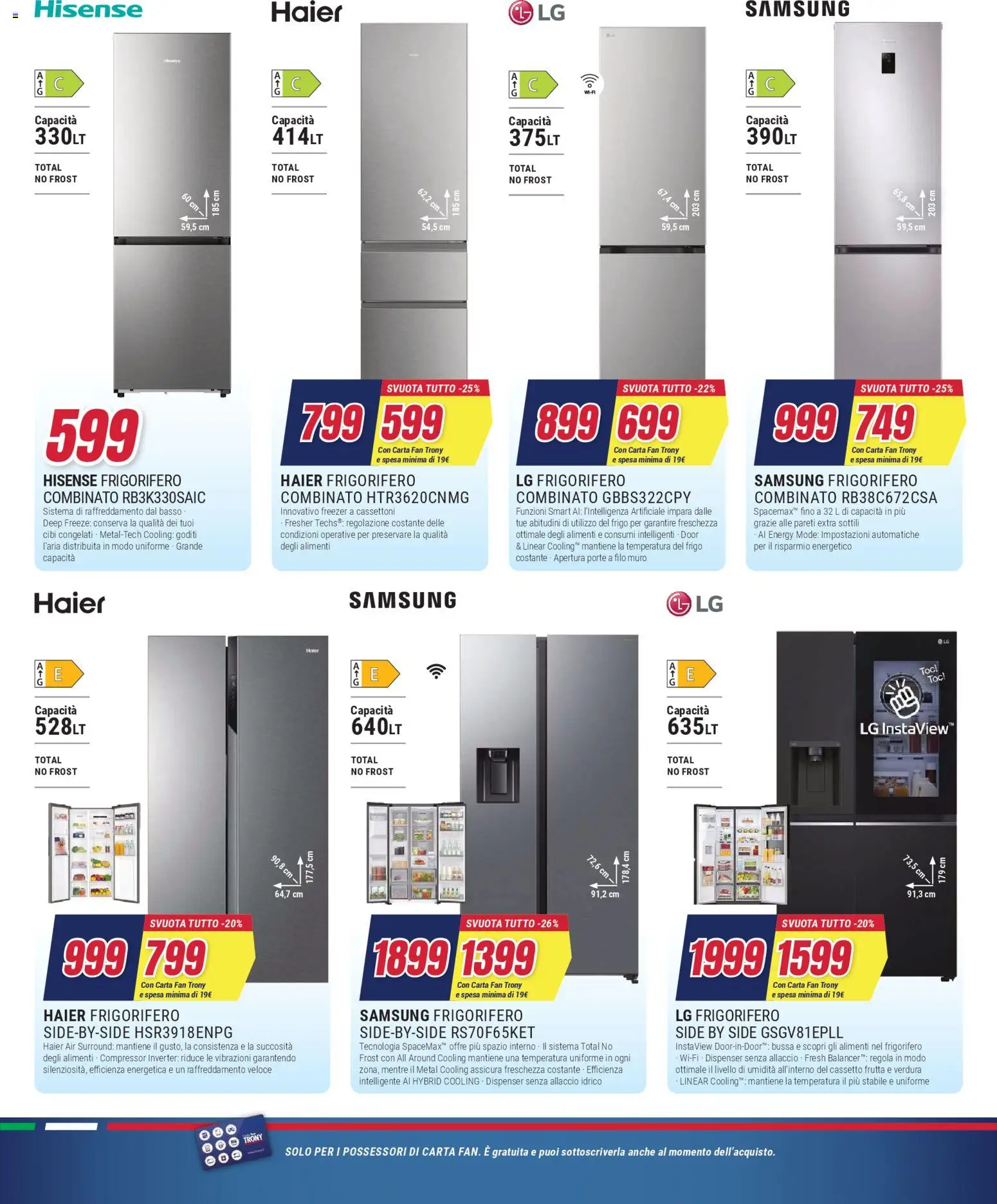 Volantino Trony del 15.01.2026 | Pagina: 23 | Prodotti: Frutta, Fan, Frigorifero combinato, Samsung