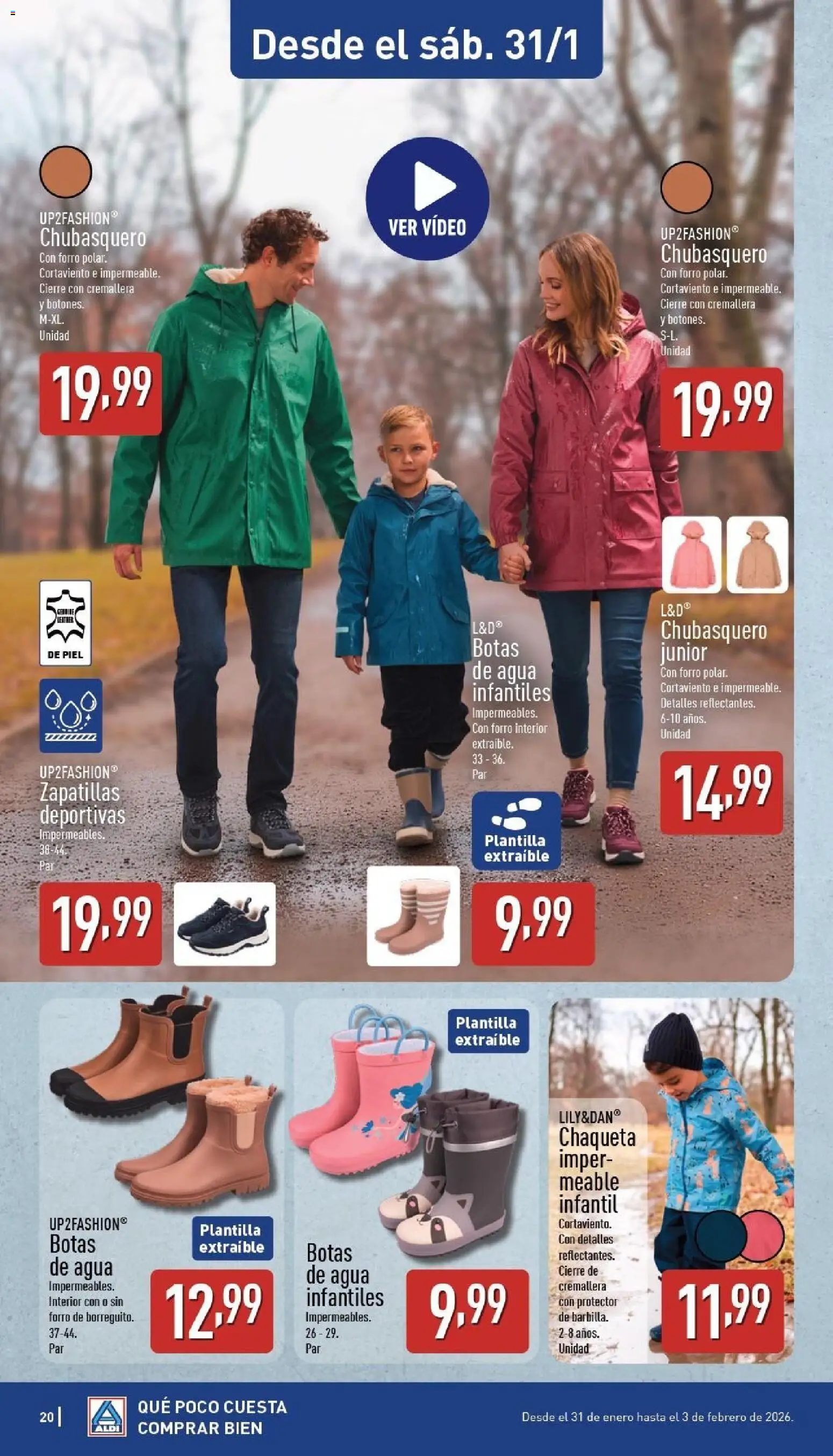 Aldi folleto Península │ válido desde el 26.01.2026 | Página: 20 | Productos: Zapatillas deportivas, Botas, Zapatillas, Video