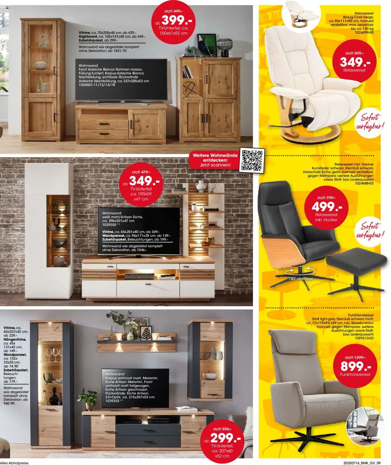 Möbel Martin Prospekt 	 - gültig ab dem 16.07.2025 | Seite: 9 | Produkte: Hocker, Relaxsessel, Wohnwand