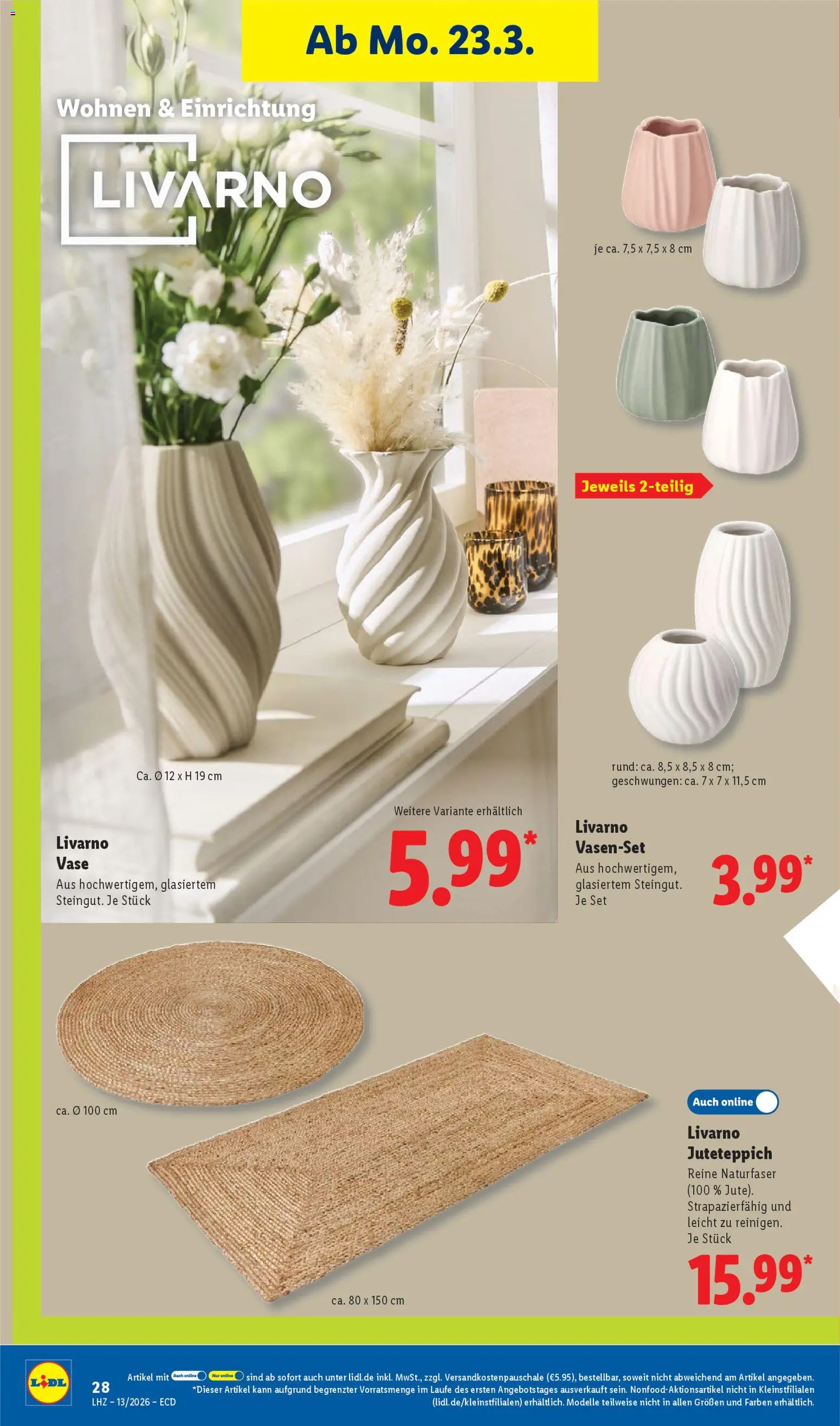 Lidl Prospekt – gültig ab 23.03.2026 | Seite: 48 | Produkte: Vase