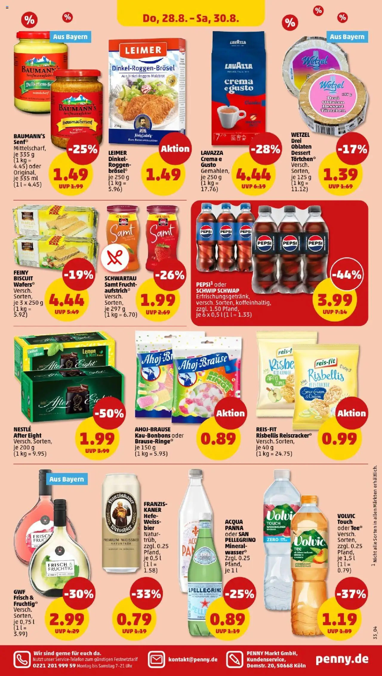 Penny - Bayern  - gültig ab dem 25.08.2025 | Seite: 33 | Produkte: Lavazza, Schwip schwap, Pepsi, Tee