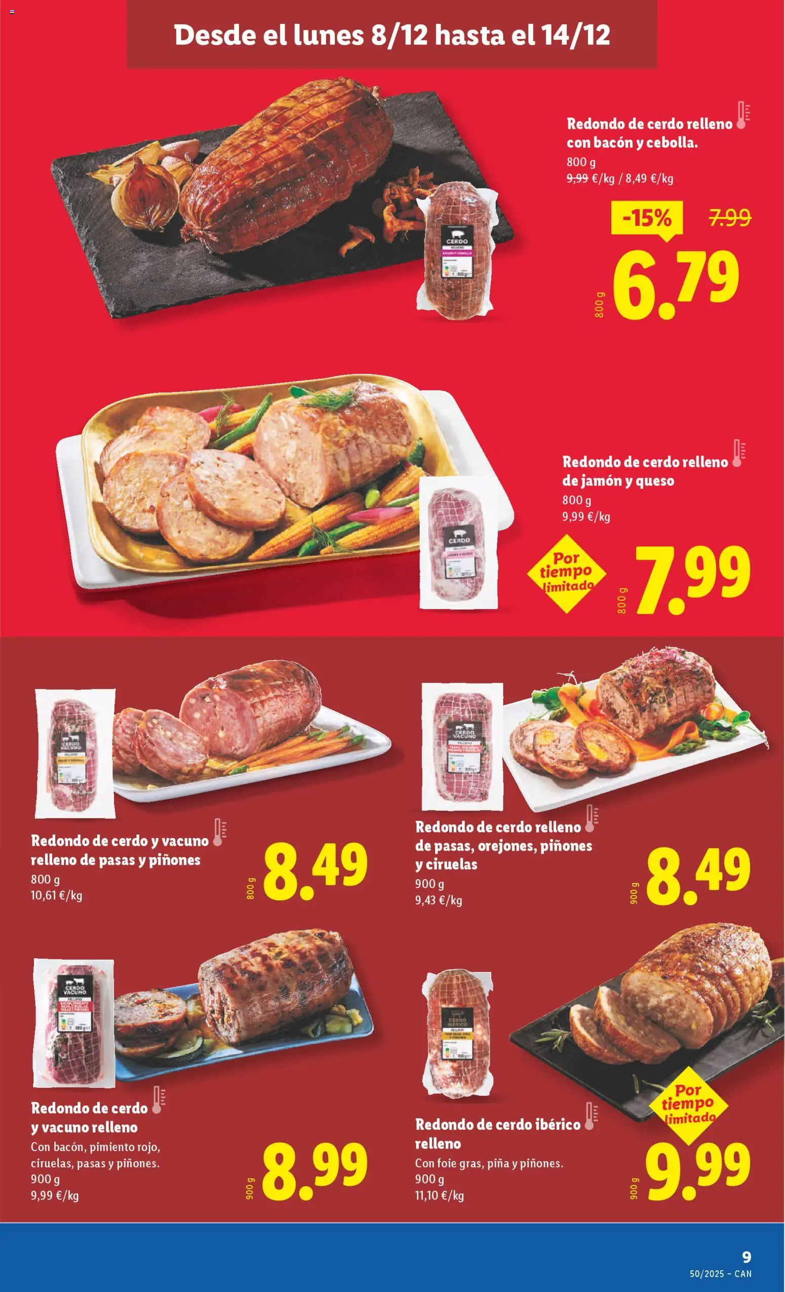 Lidl - Canarias │ válido desde el 08.12.2025 | Página: 11 | Productos: Queso, Jamón, Cerdo, Κάδος απορρυμάτων