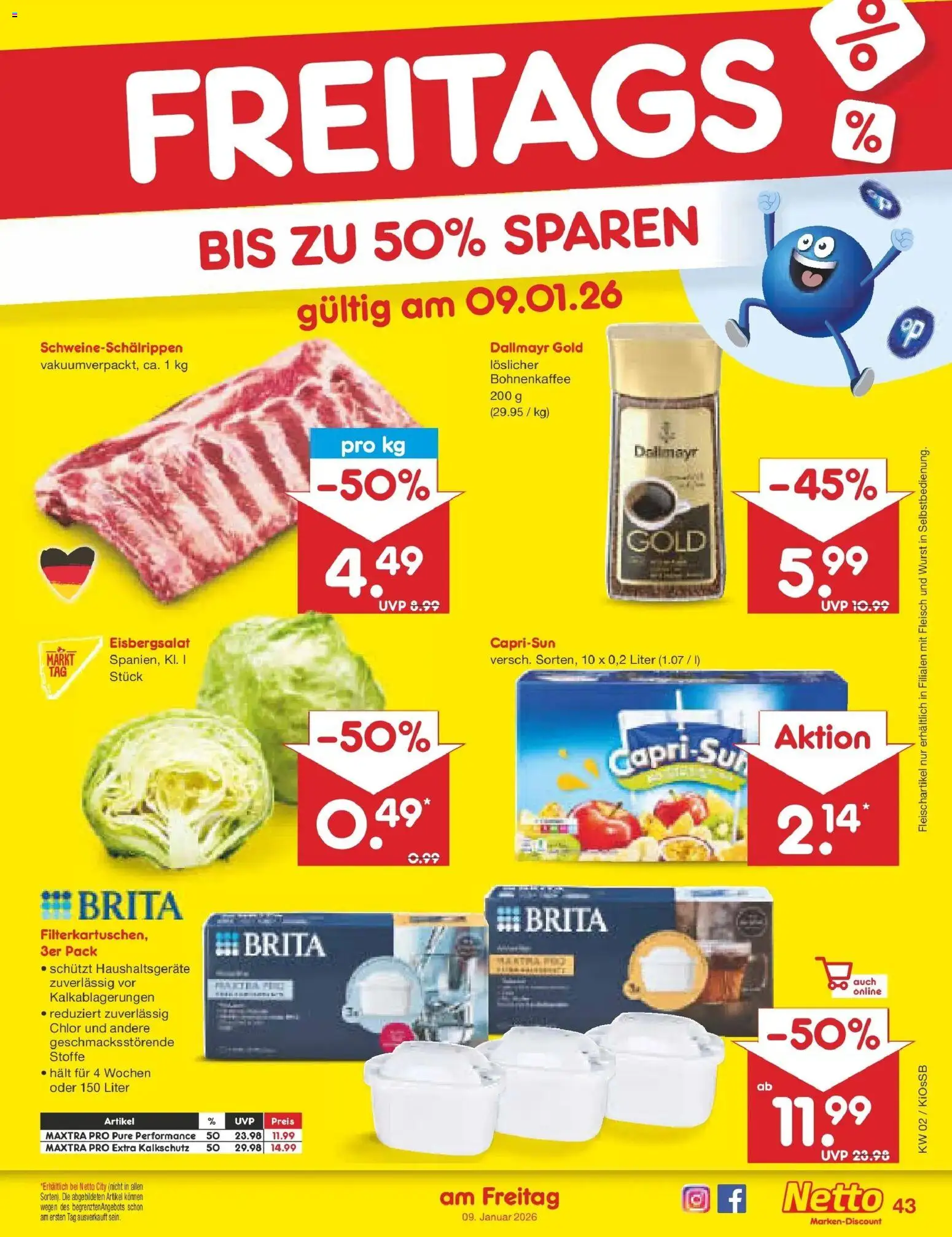 Netto Marken-Discount - Netto: Wochenangebote – gültig ab 04.01.2026 | Seite: 47 | Produkte: Eisbergsalat, Dallmayr, Wurst, Fleisch