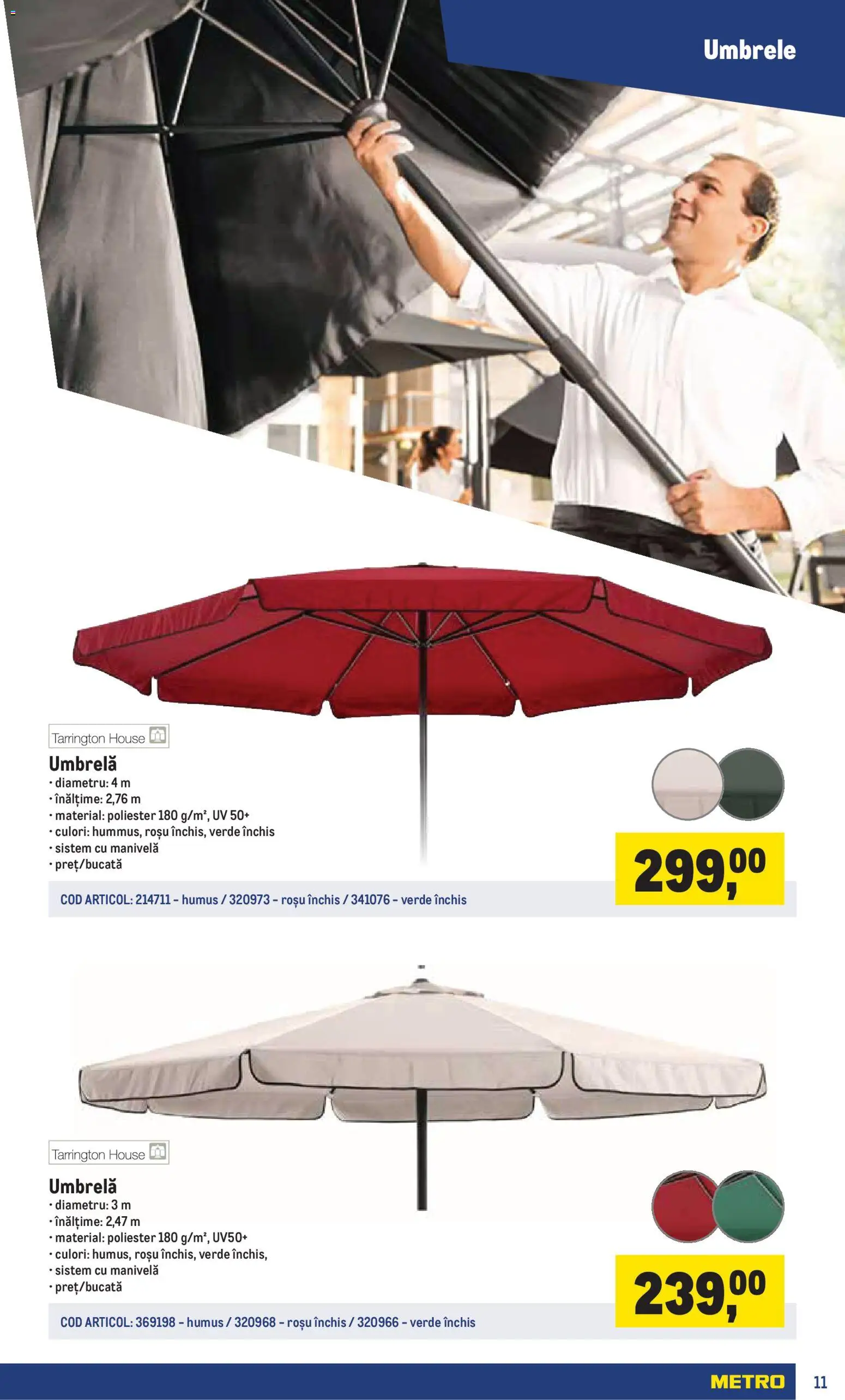 Noul catalog Metro – valabil de la 16.03.2026 | Pagină: 11 | Produse: Umbrelă, Humus