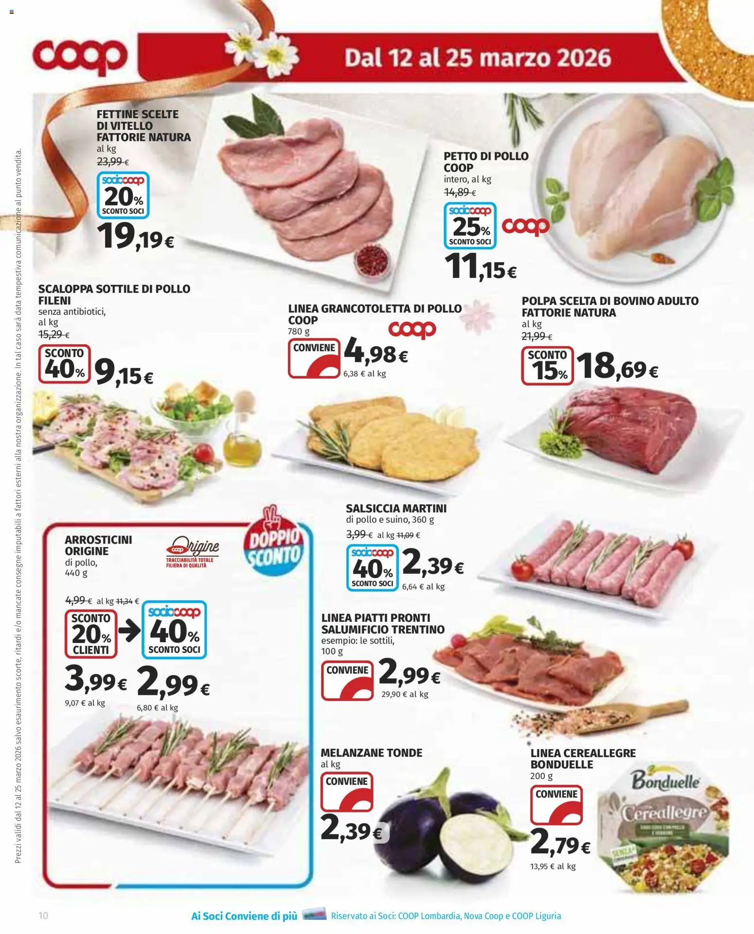 Volantino COOP del 12.03.2026 | Pagina: 10 | Prodotti: Bovino, Data, Vitello, Arrosticini