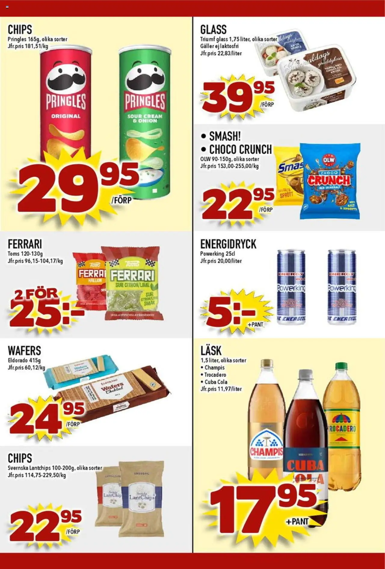 Matdax reklamblad aktuell från 23.06.2025 | Sida: 20 | Produkter: Pringles, Choklad, Energidryck, Glass
