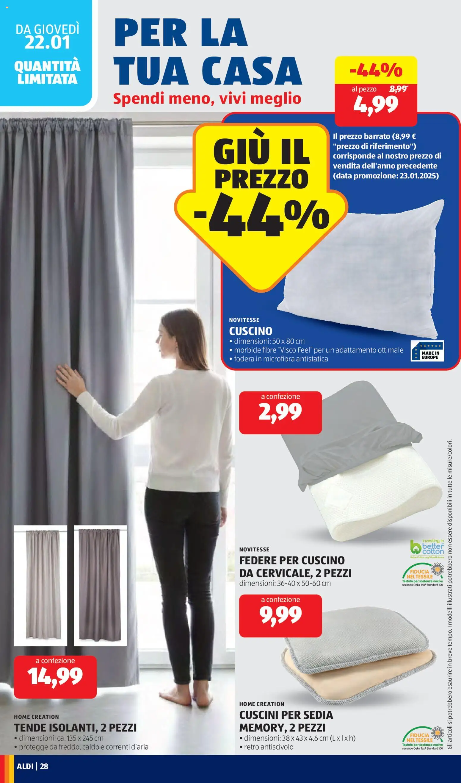 Volantino Aldi del 19.01.2026 | Pagina: 28 | Prodotti: Data, Cuscino, Sedia