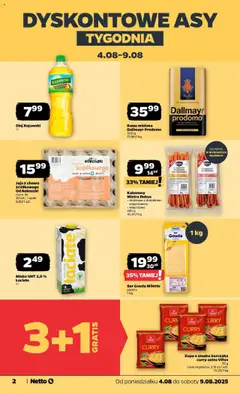 Netto gazetka od 04.08.2025 | Strona: 2 | Produkty: Ser, Kawa, Jaja, Ser gouda
