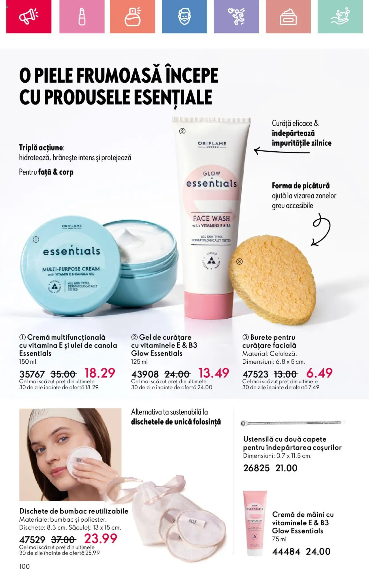 Oriflame catalog 11 2025 – valabil de la 27.07.2025 | Pagină: 100 | Produse: Burete, Cremă, Ulei, Cremă de mâini