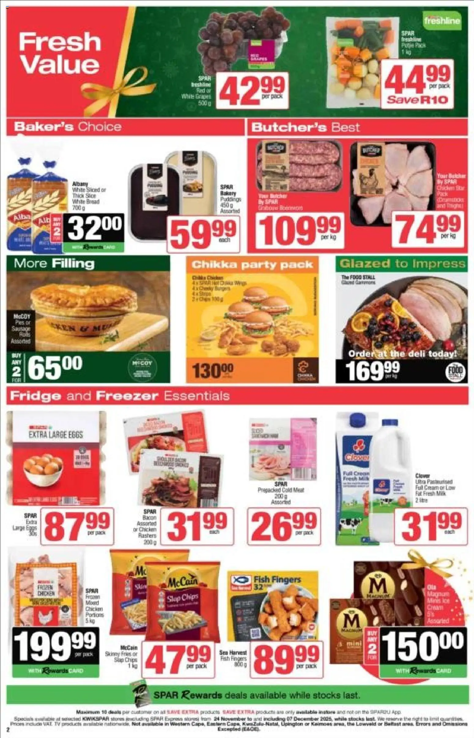 New KWIKSPAR catalogue – valid from 24.11.2025 | Page: 3 | Products: Freezer, Chicken, Fish, Chips