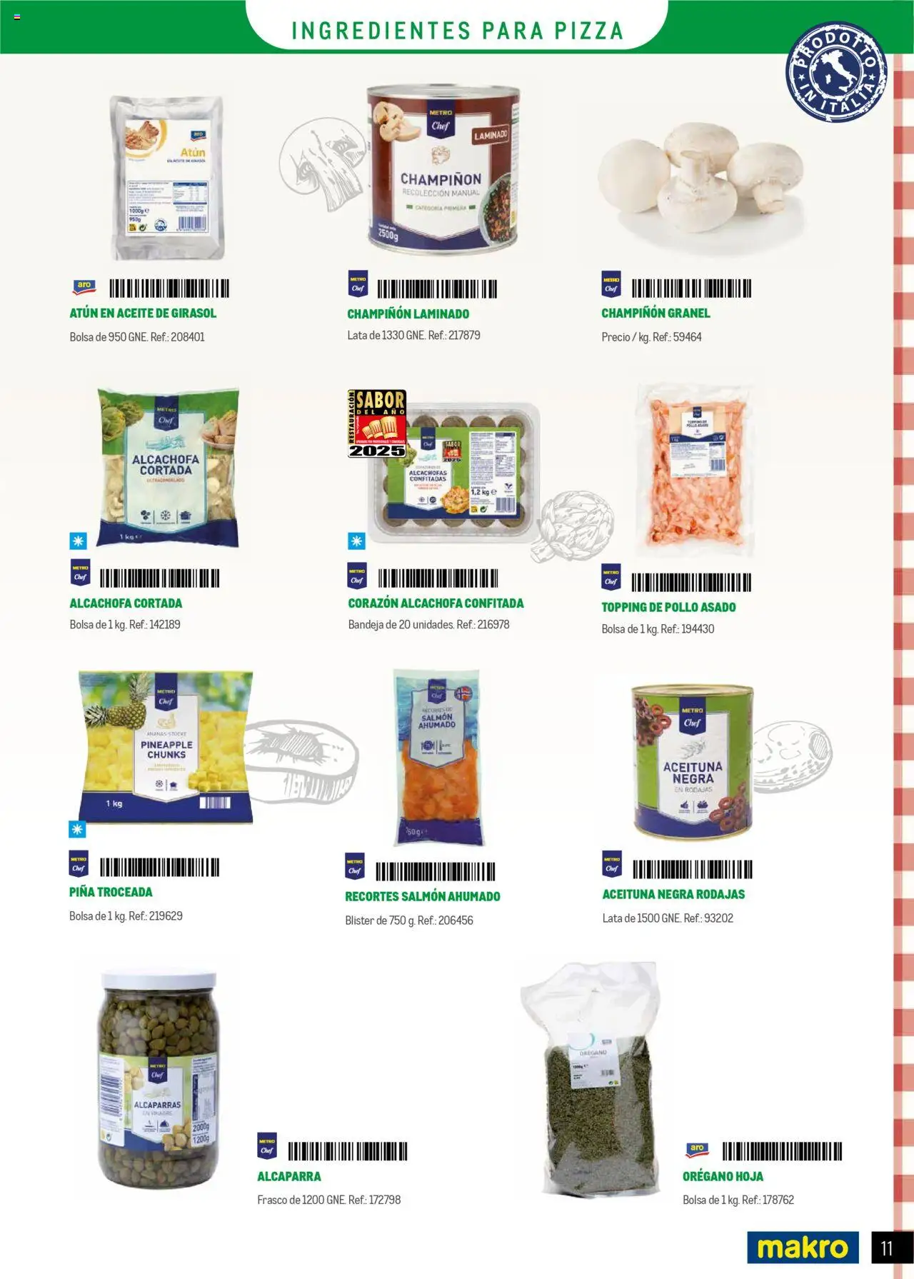 Makro - Restaurantes Italianos Canarias │ válido desde el 01.05.2025 | Página: 11 | Productos: Κρεμάστρα, Pizza, Piña, Bolsa