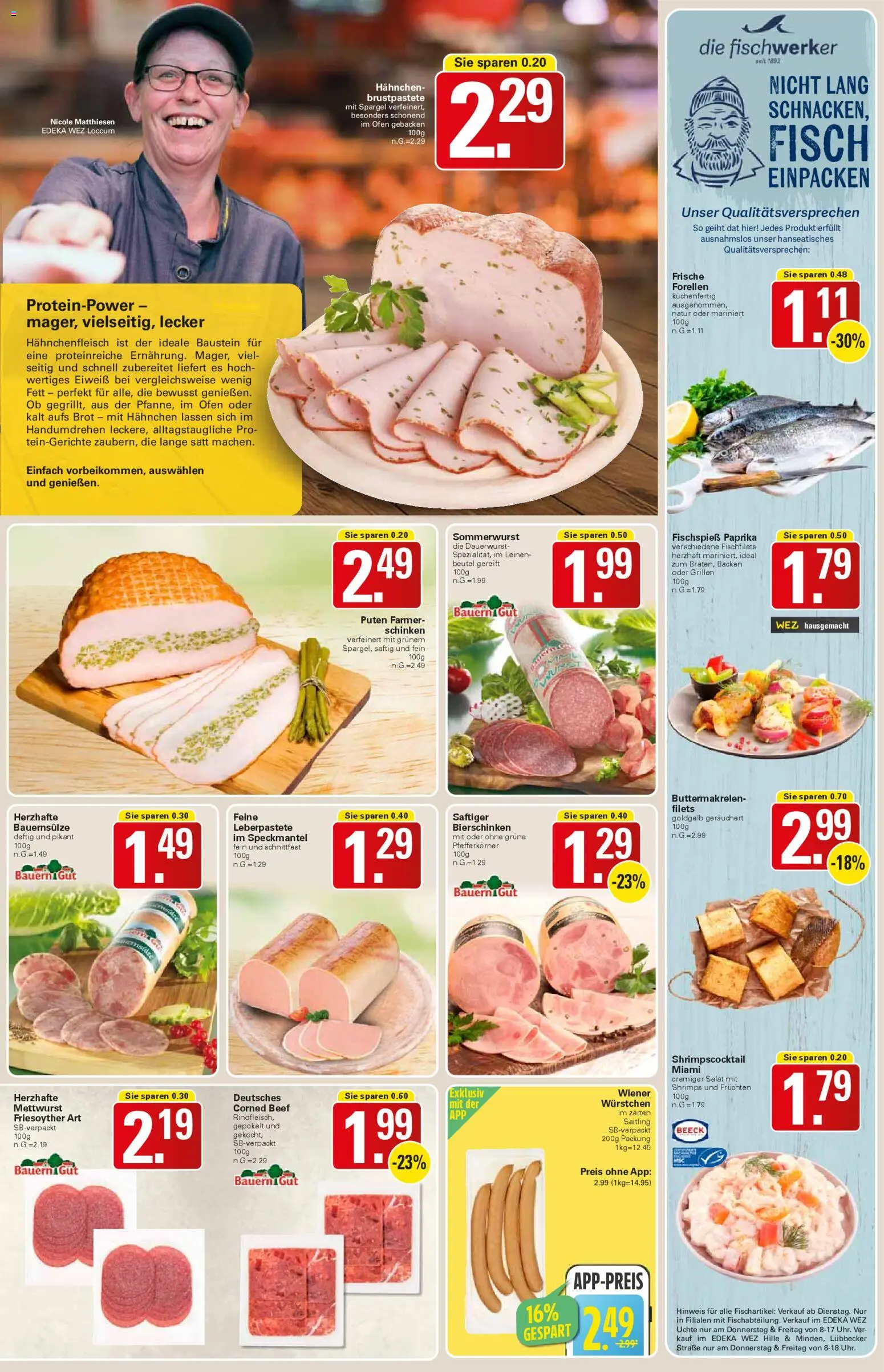 WEZ Prospekt – gültig ab 07.04.2026 | Seite: 7 | Produkte: Hahnchen, Fisch, Schinken, Salat