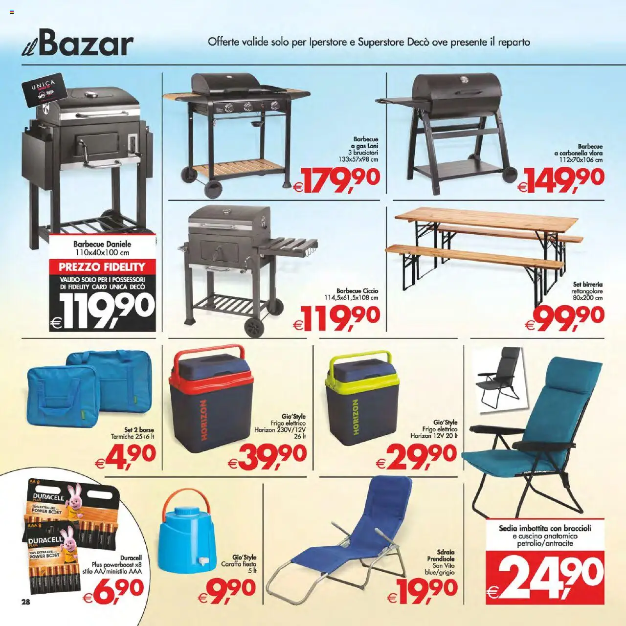 Volantino Decò del 12.08.2025 | Pagina: 36 | Prodotti: Caraffa, Sdraio, Barbecue a gas, Cuscino