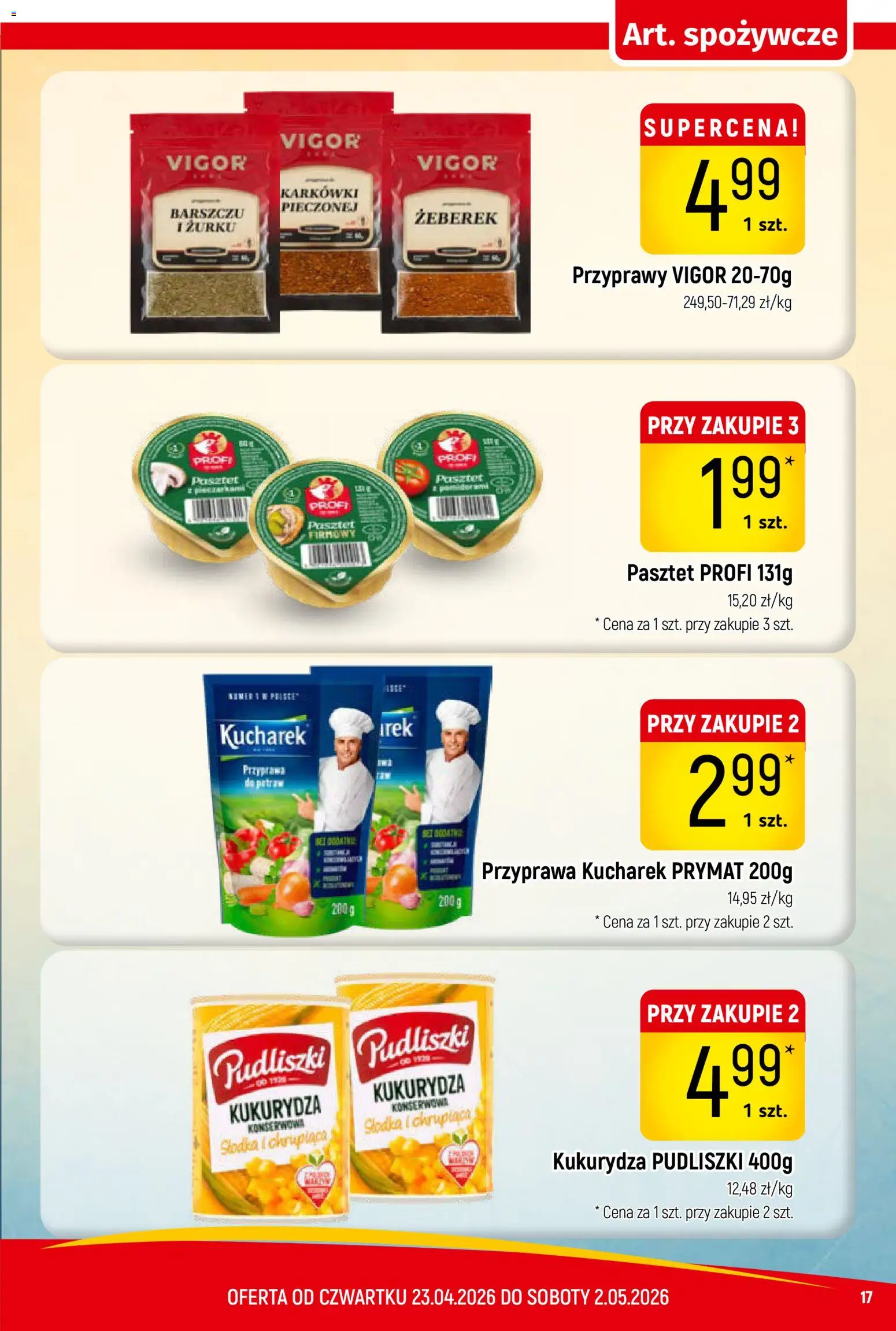 Piotruś Pan gazetka od 23.04.2026 | Strona: 17 | Produkty: Kukurydza, Przyprawy