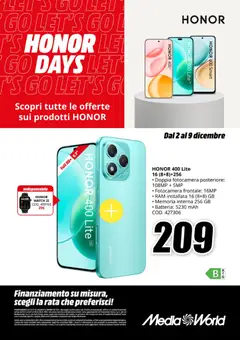 Anteprima del volantino Media World Honor Days catalogo valido a partire dal 02.12.2025