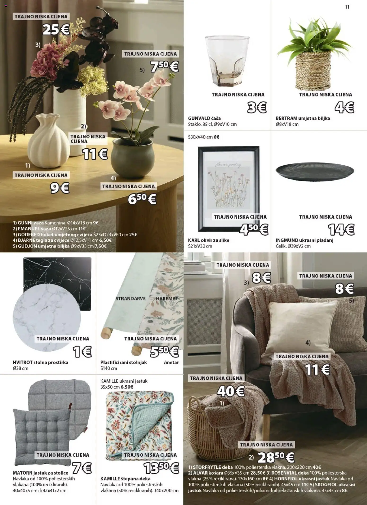 JYSK katalog | vrijedi od 07.01.2026 | Stranica: 11 | Proizvodi: Cvijeće, Košara, Deka, Pladanj