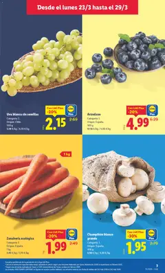 Vista previa Zanahoria ecológica, Organic carrot, Category I, Origin: España, 1 kg válido desde el 23.03.2026 | Página: 3 | Productos: Zanahoria