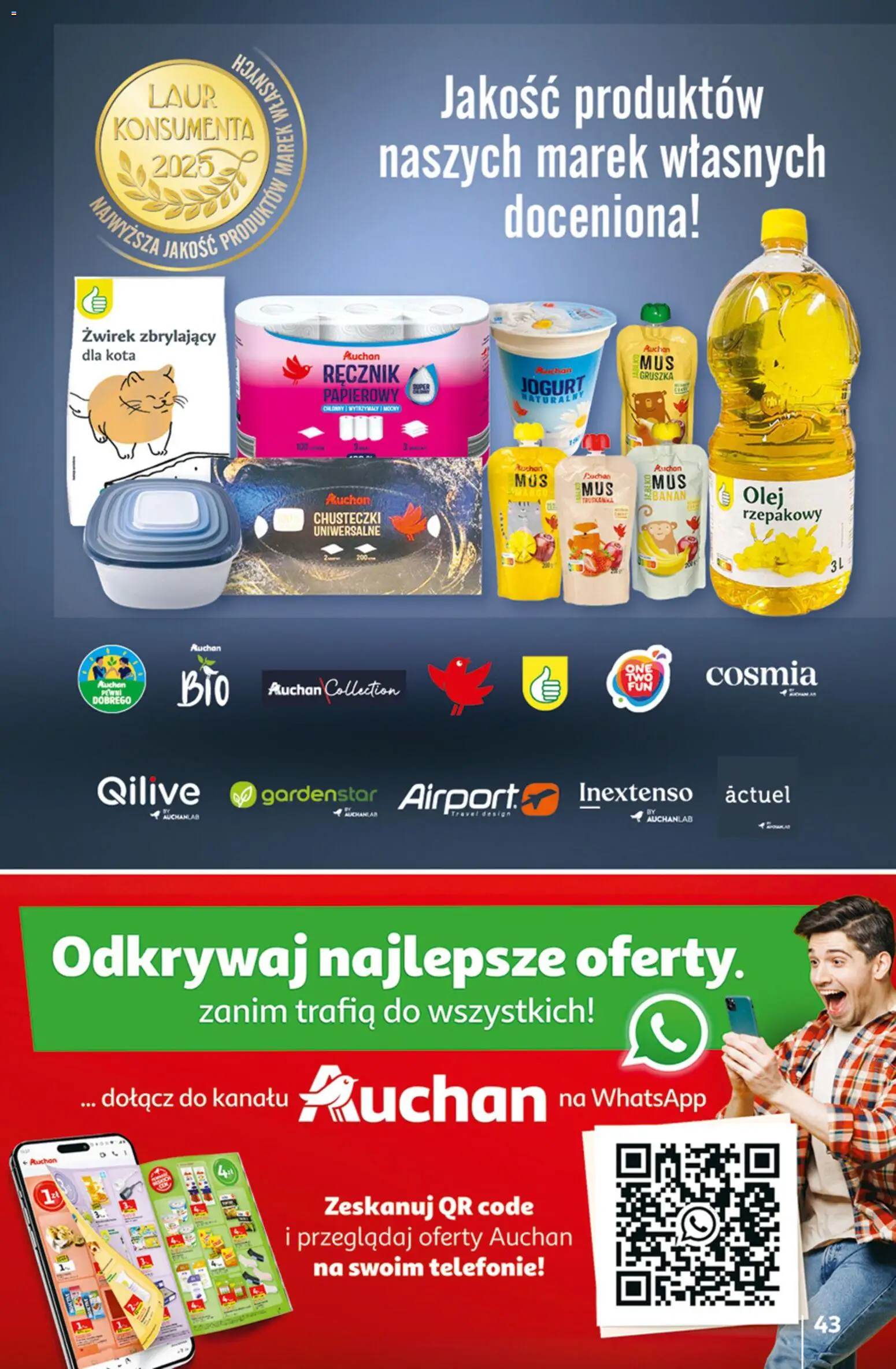 Auchan Gazetka - 30 Lat Hipermarket od 15.01.2026 | Strona: 43 | Produkty: Gruszka, Jogurt, Olej, Banan