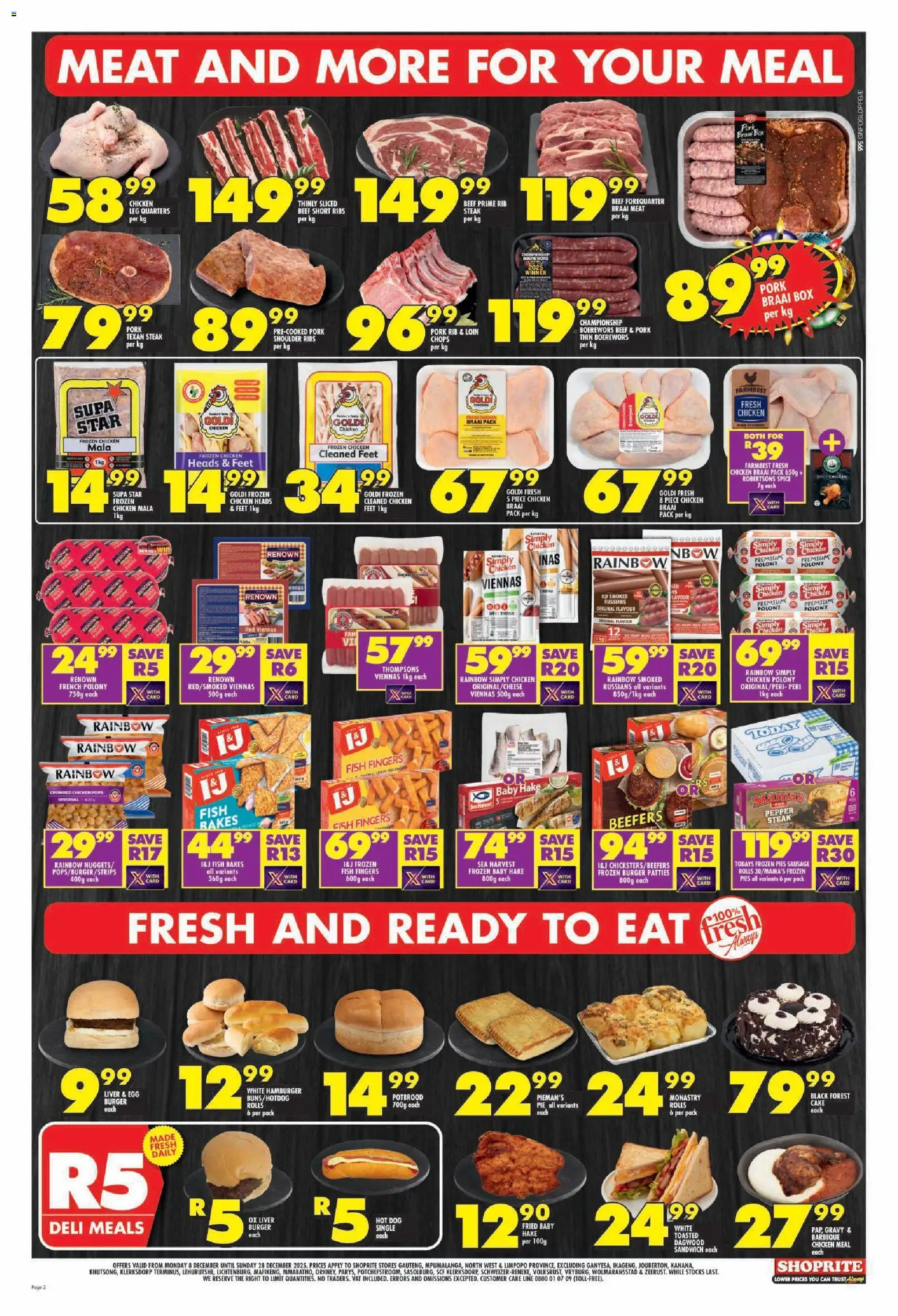 New Shoprite catalogue – valid from 08.12.2025 | Page: 2 | Products: Box, Beef, Gravy, Sausage