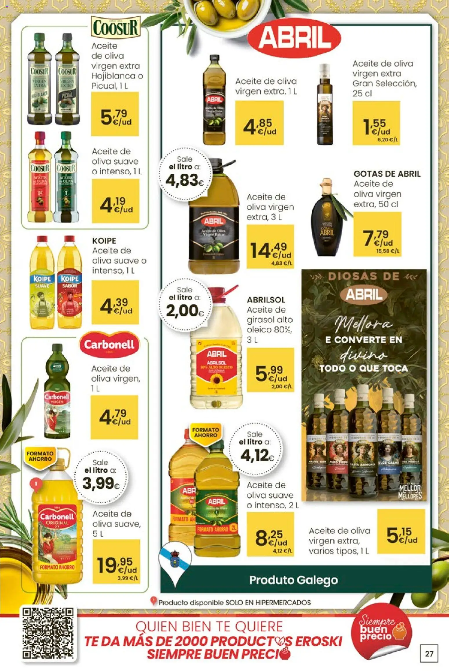 Eroski - Entroido do aforro │ válido desde el 29.01.2026 | Página: 27 | Productos: Aceite, Té, Aceite de oliva, Aceite de oliva virgen extra
