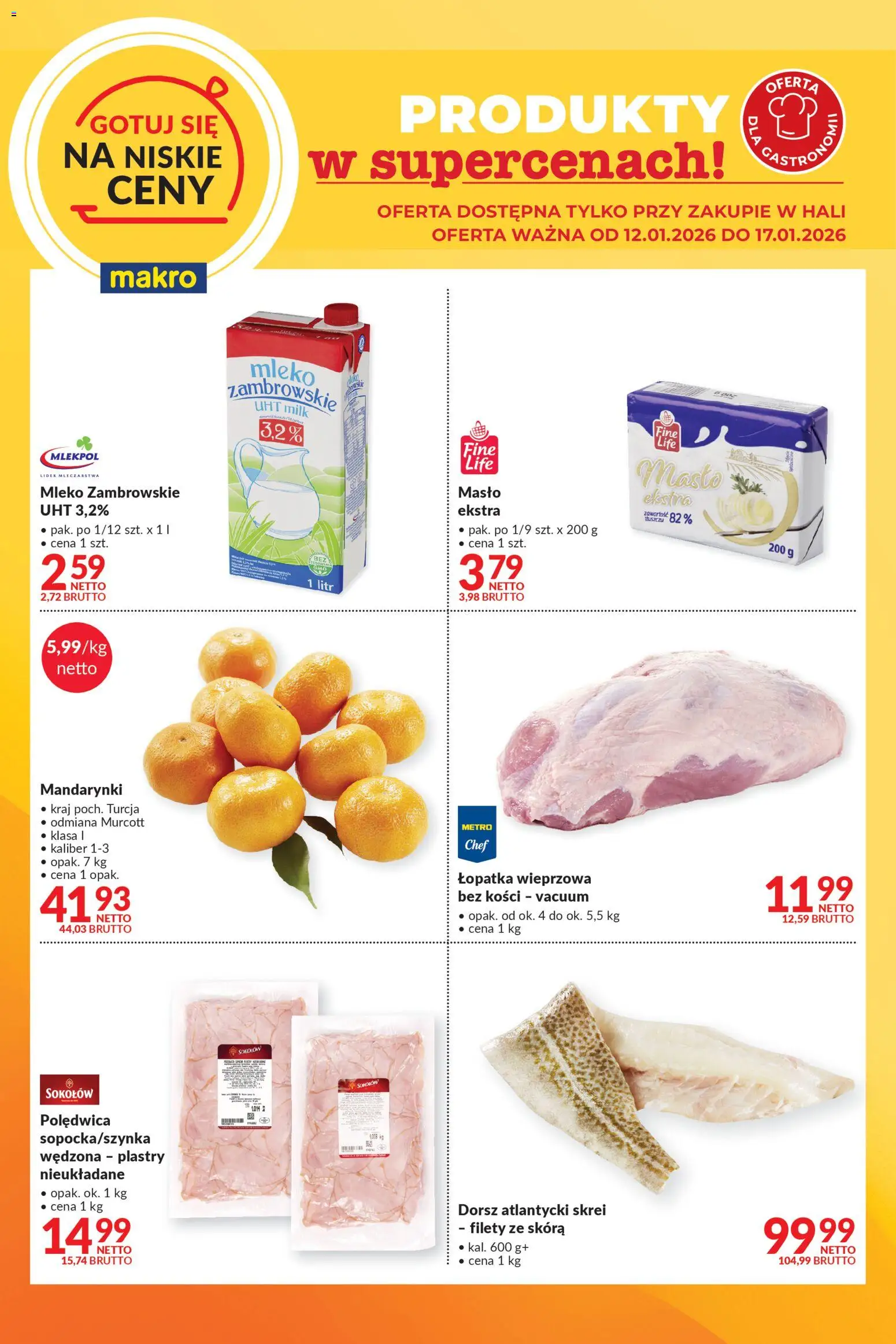 Makro Gazetka - Gotuj się na niskie ceny od 05.01.2026 | Strona: 2 | Produkty: Krewetki, Szynka, Rukola, Masło
