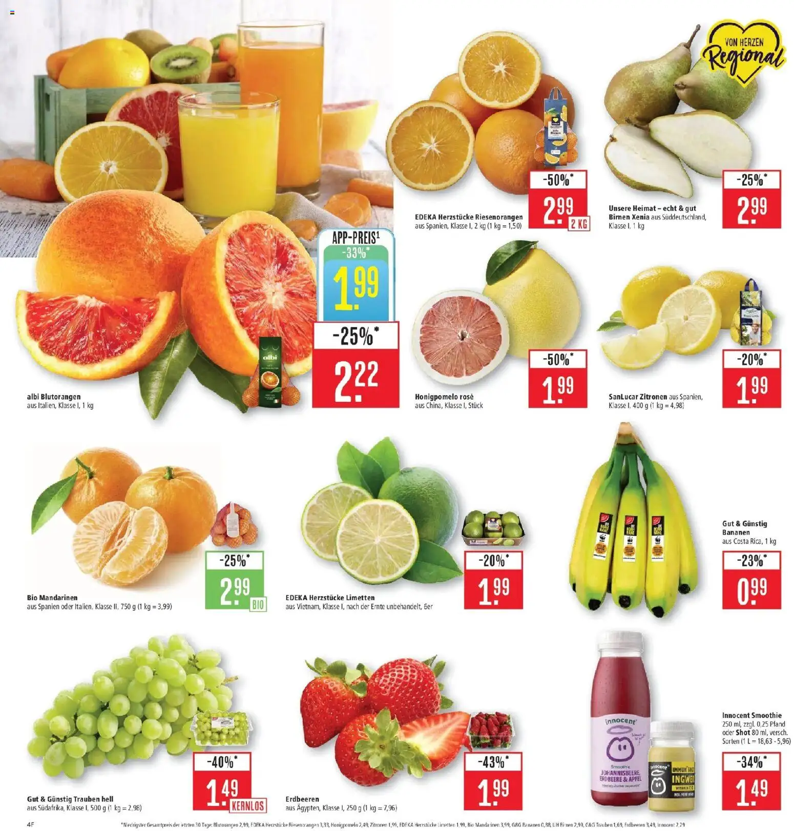 Marktkauf - Marktkauf: Wochenangebote – gültig ab 11.01.2026 | Seite: 4 | Produkte: Limetten, Bananen, Mandarinen, Erdbeeren