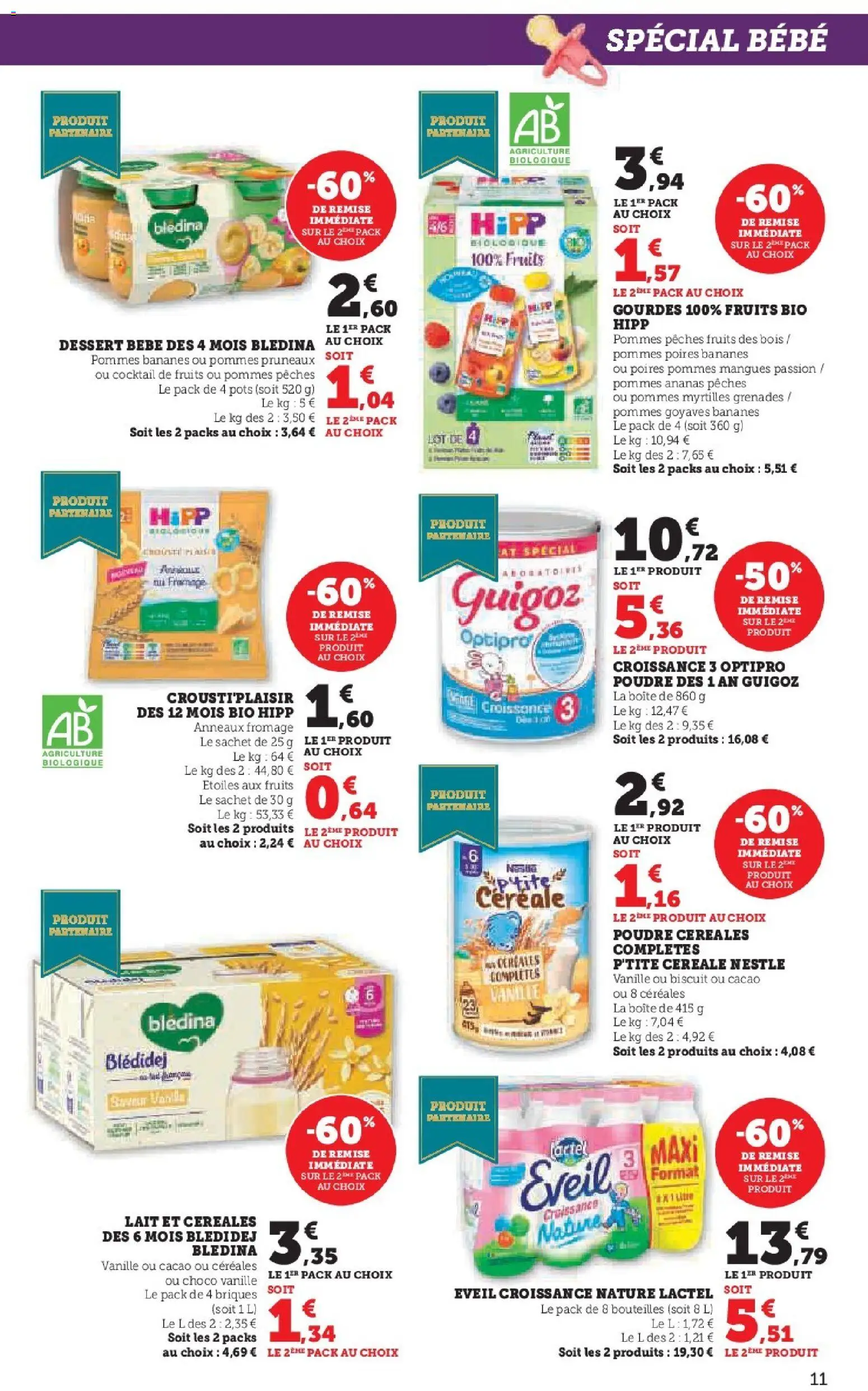 {H1} | Page: 11 | Produits: Poudre, Pruneaux, Bananes, Ananas