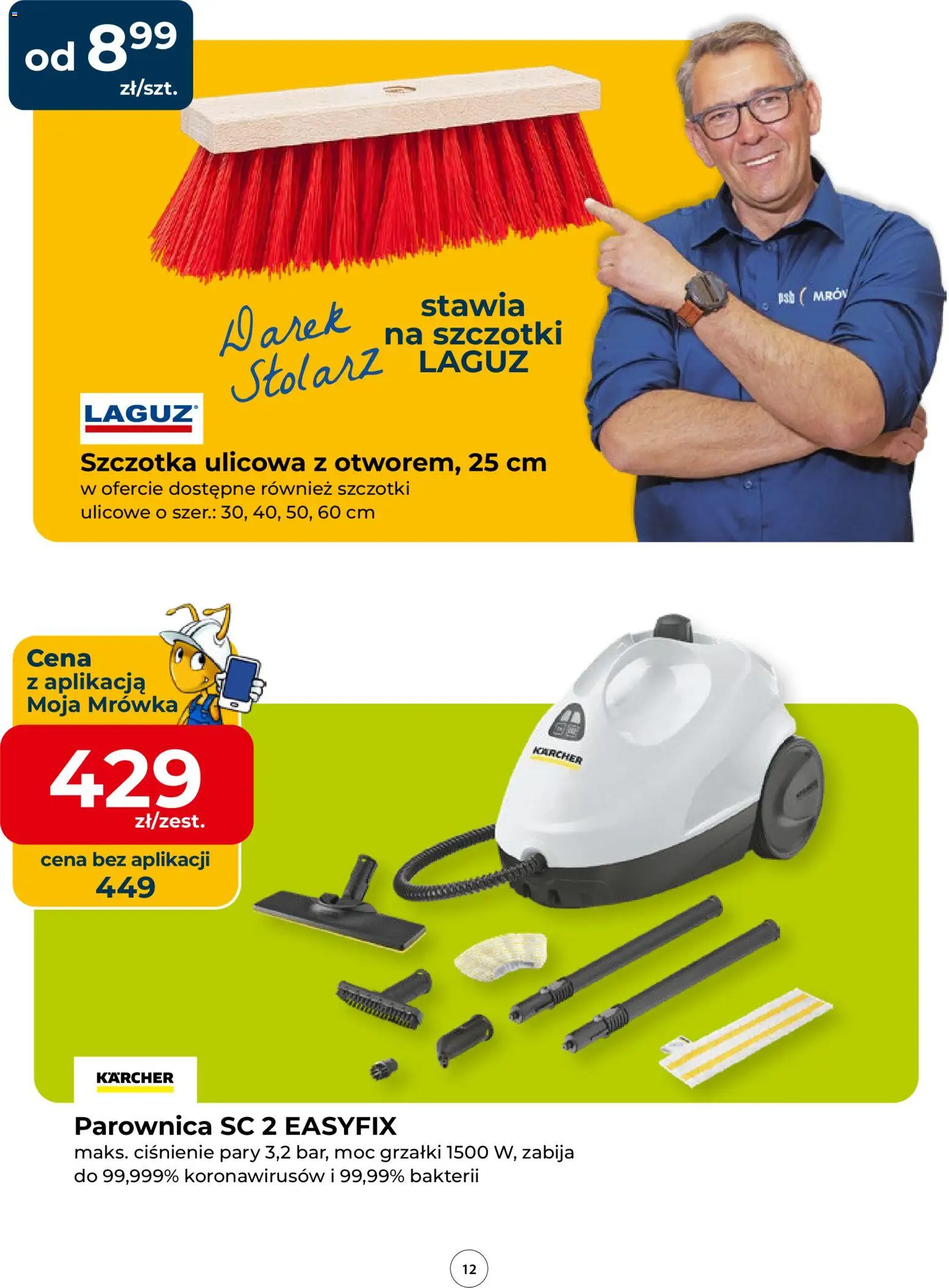 Mrówka gazetka od 09.04.2026 | Strona: 12 | Produkty: Parownica, Szczotka