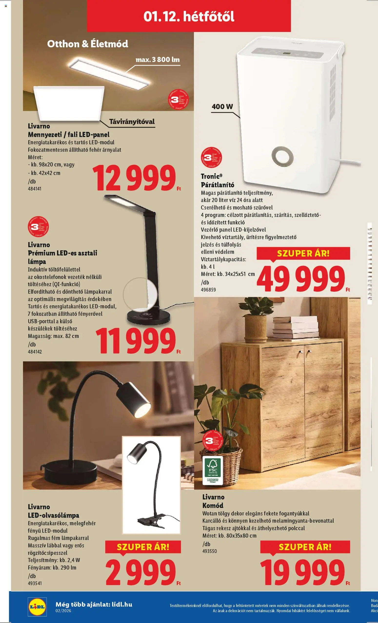 Lidl akciós ujság - amely érvényes a következő dátumtól: 08.01.2026 | Oldal: 16 | Termékek: Okostelefonok, Komód, Lámpa, Asztali lámpa